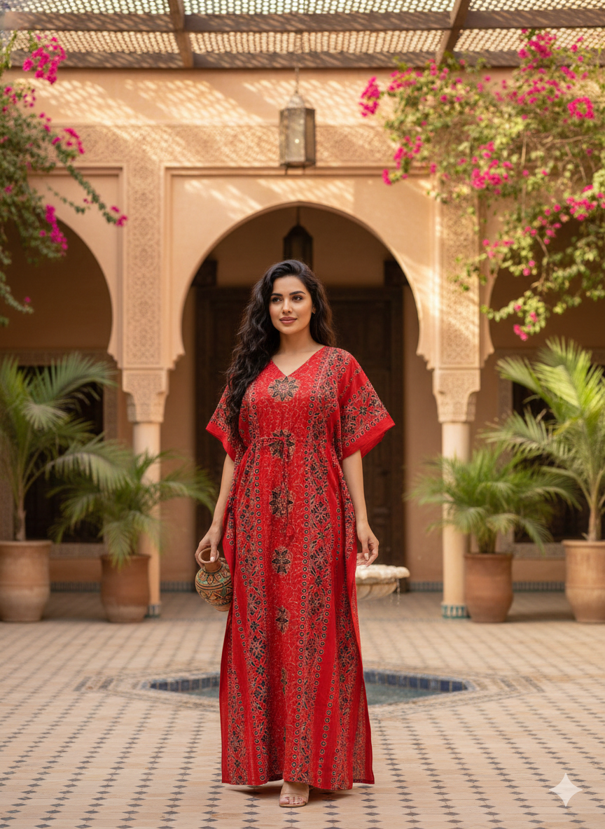 Ajrak feeding kaftans