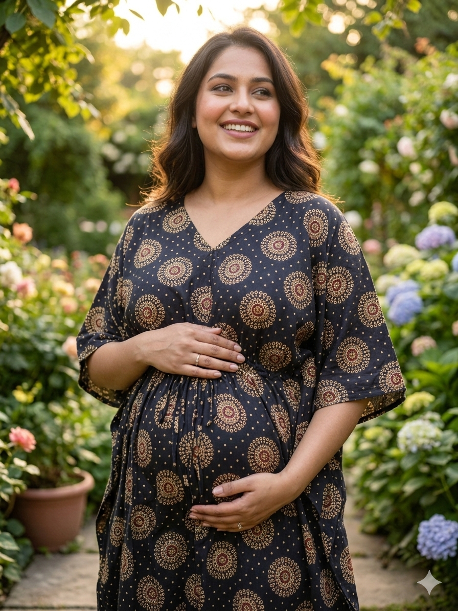 Premium floral plus size kaftan in pure soft cambric cotton fabric with centre zip &length 57” (free size L-5xl)