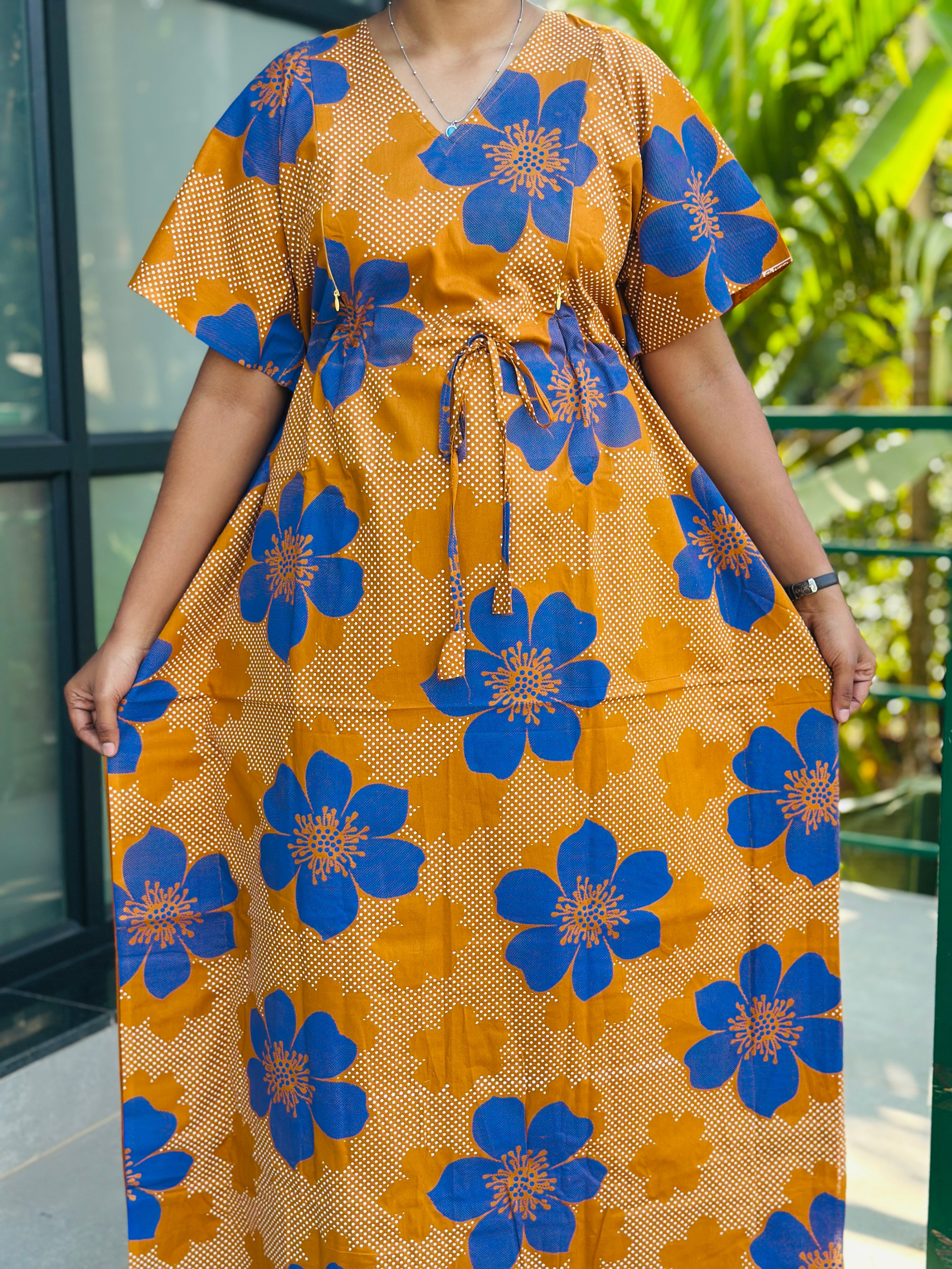 Floral feeding kaftans-yellow