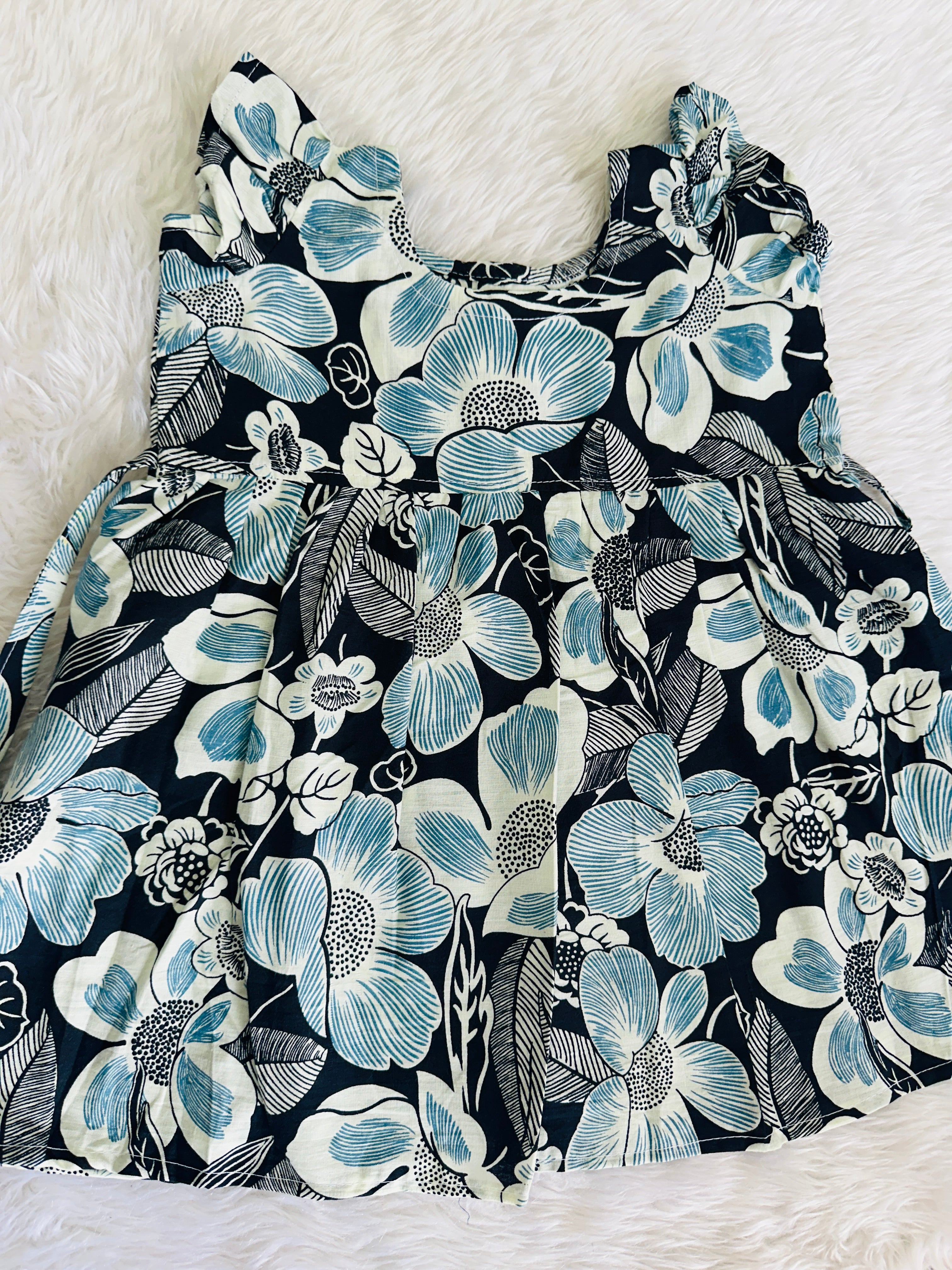 kids frock -ruffle sleeve