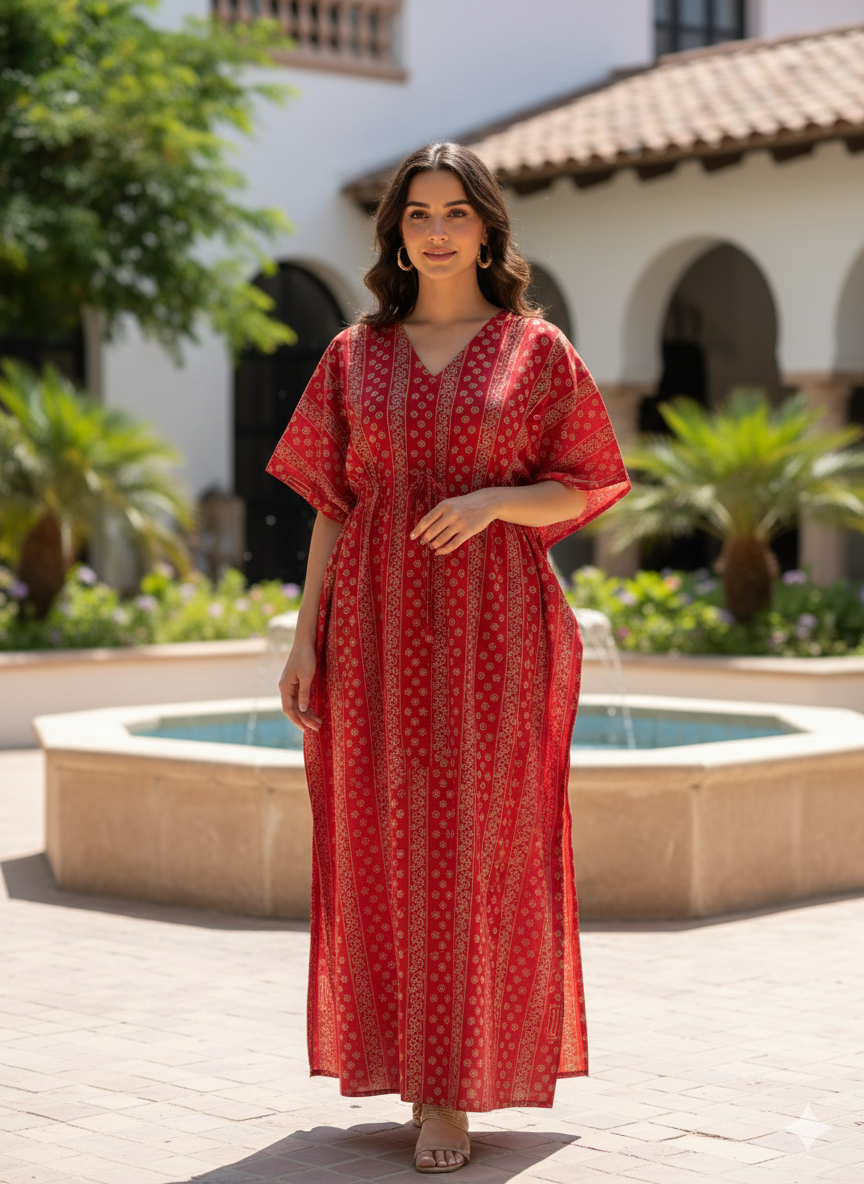 Ajrak feeding kaftans