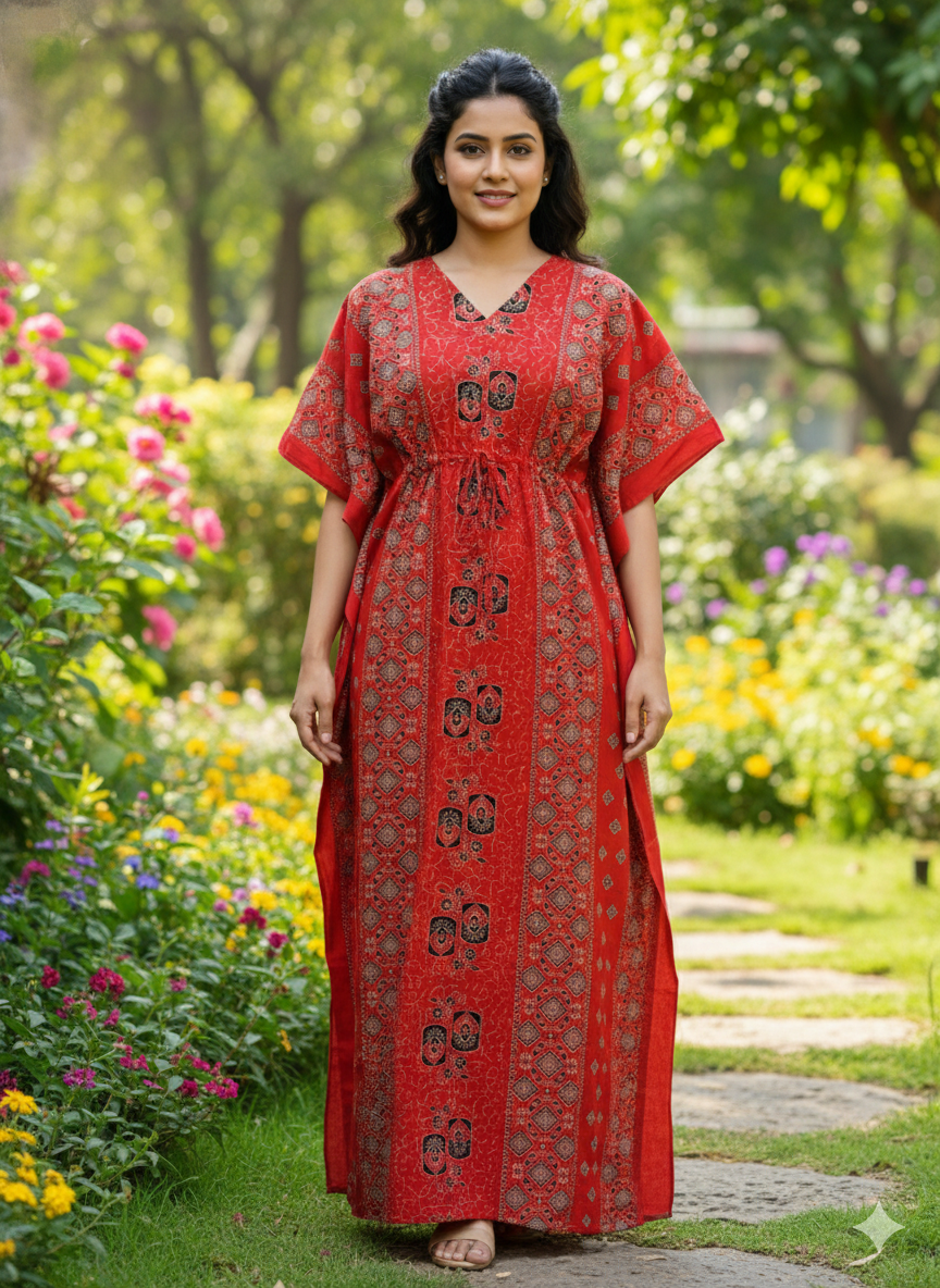 Ajrak feeding kaftans