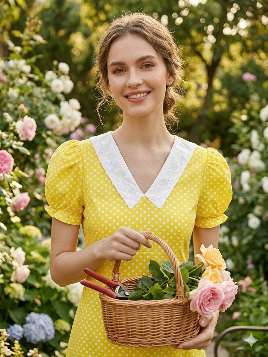 Peterpan collar polka feeding frock