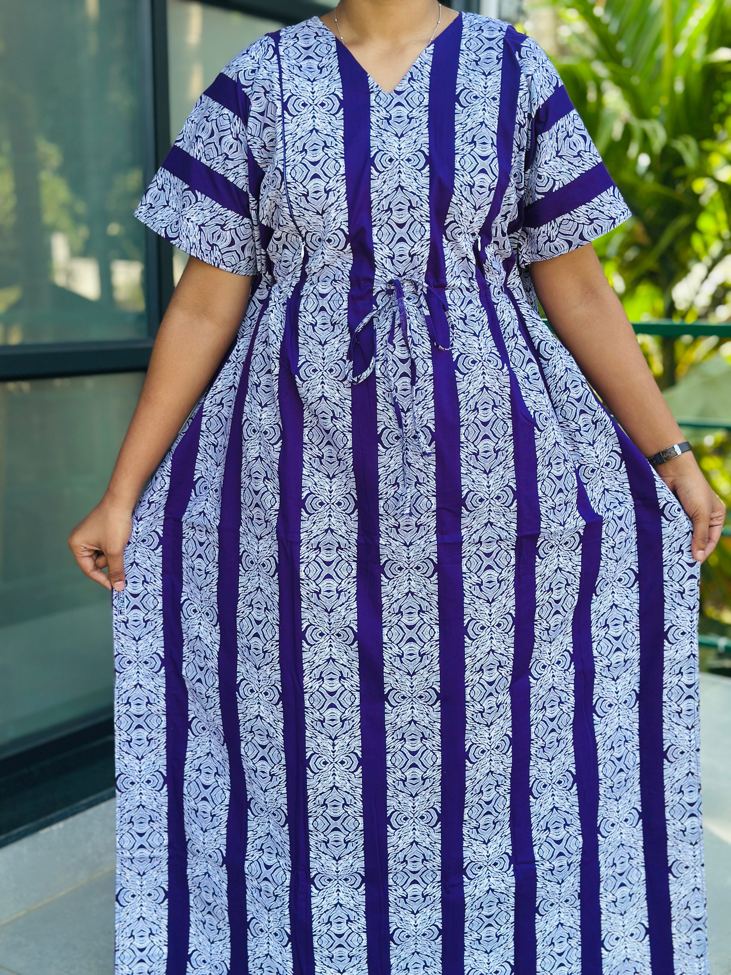 Striped feeding kaftans-purple