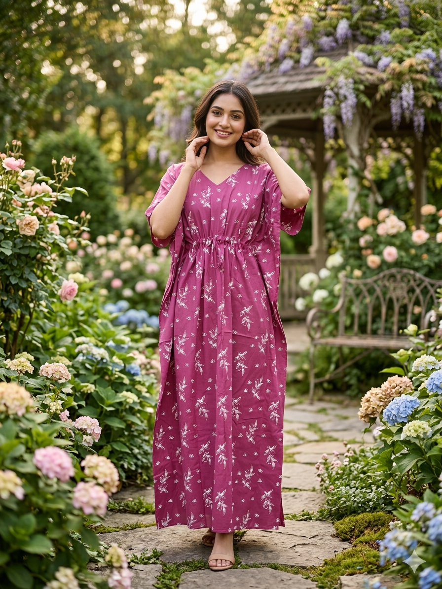Floral feeding kaftans-pink