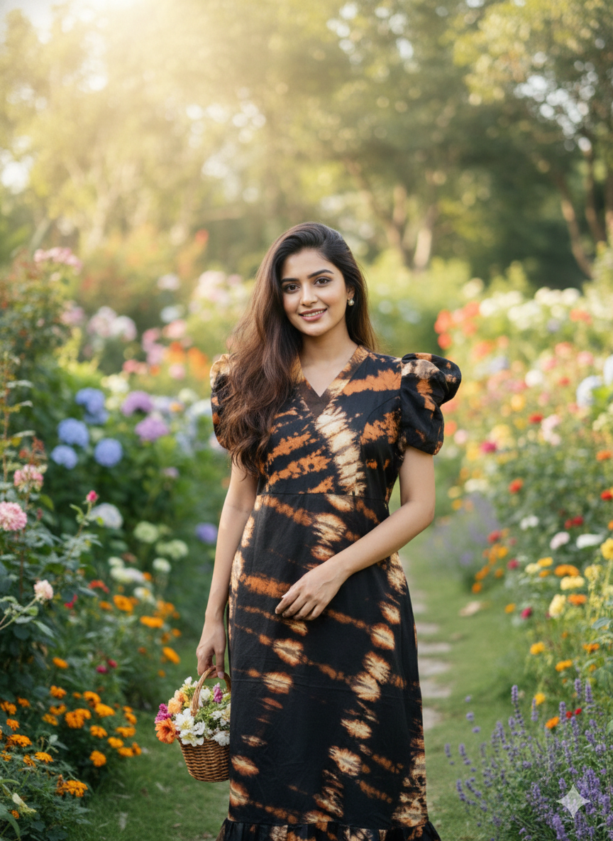 Collar neck chungidi feeding frock-black