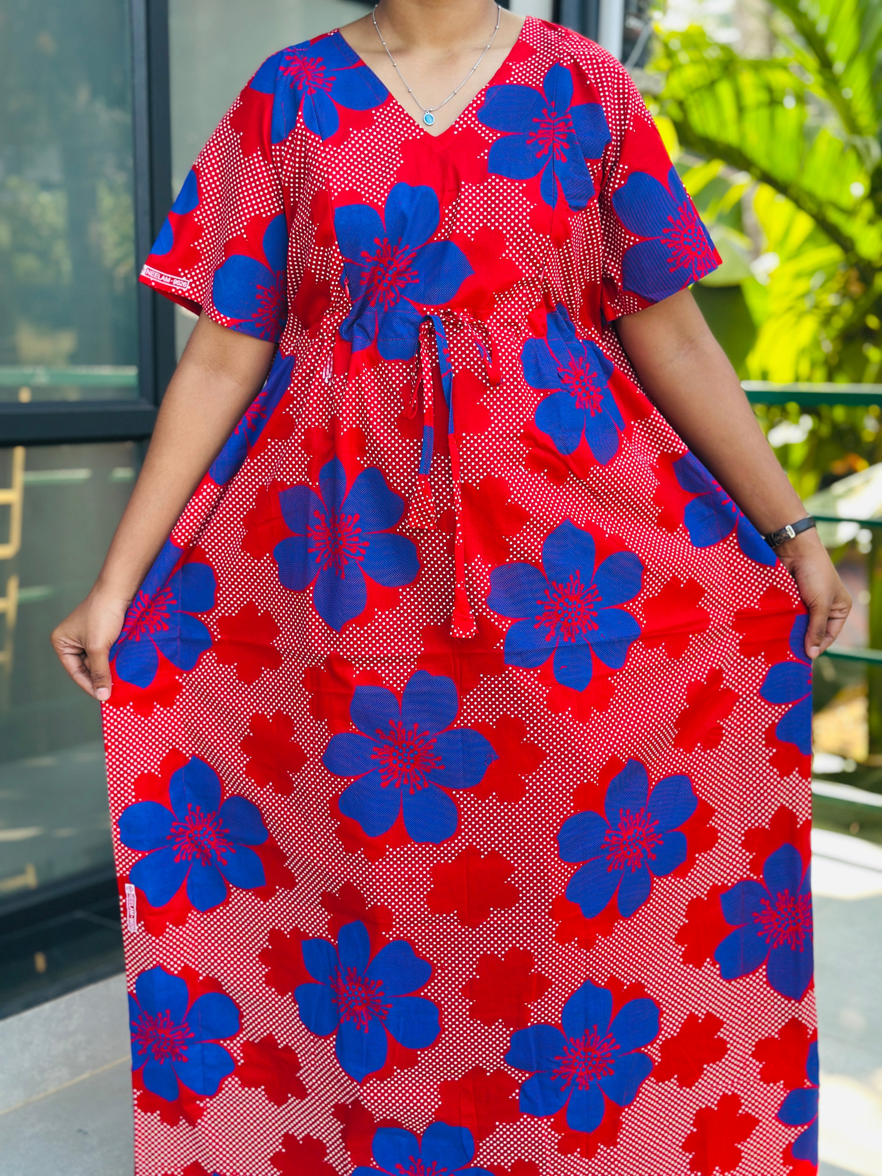 Floral feeding kaftans-red
