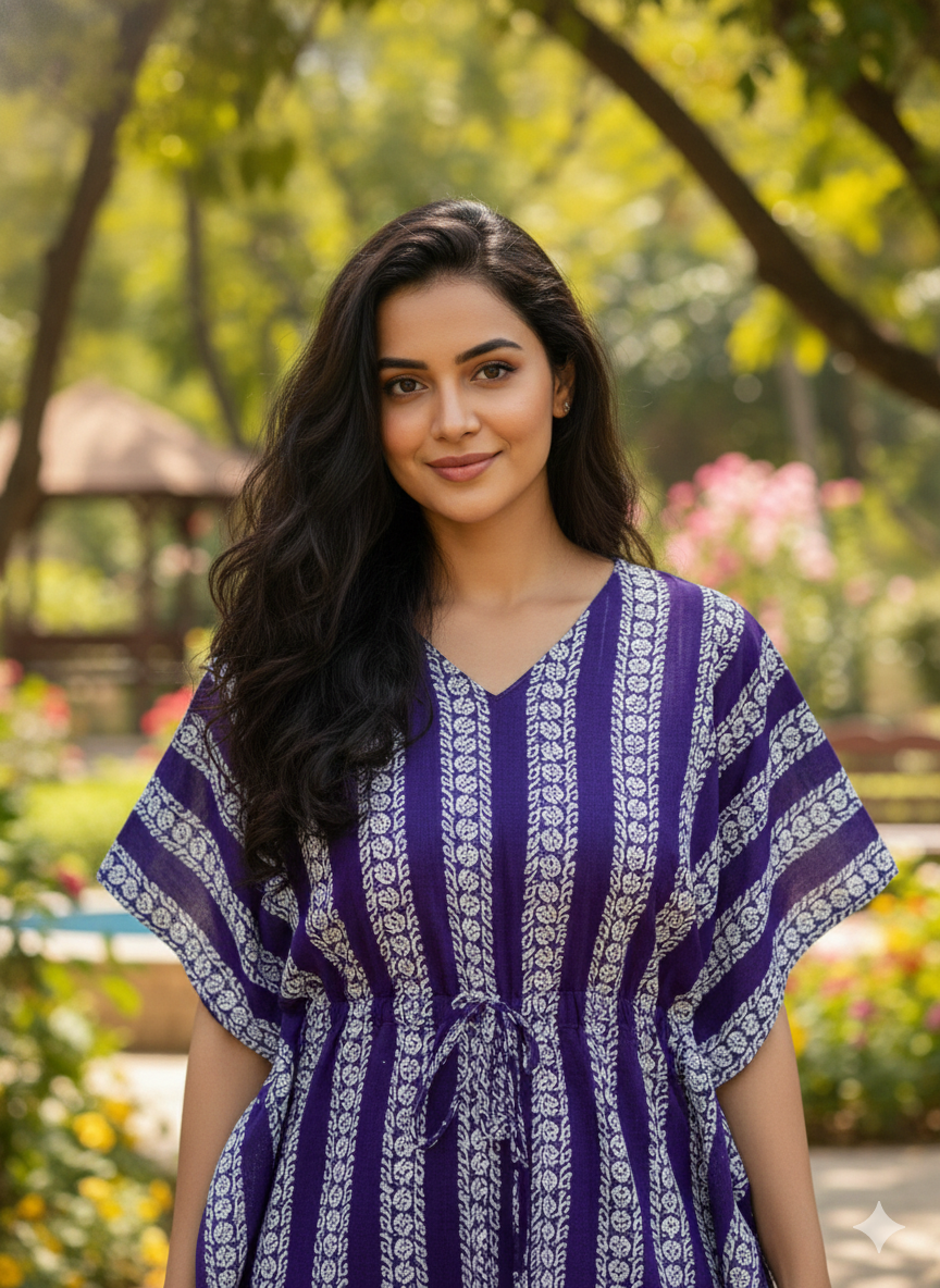 Striped feeding kaftans-purple