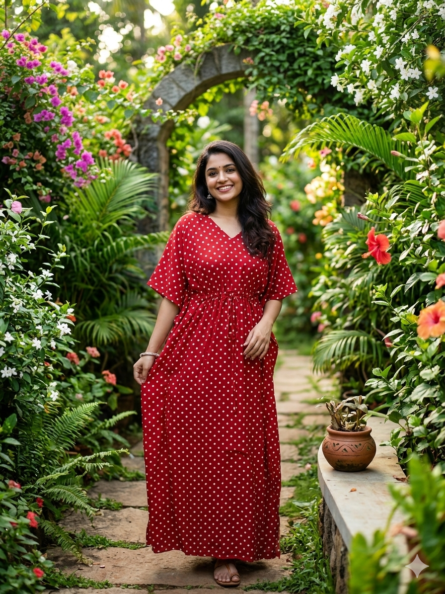 Ajrak polka feeding kaftan