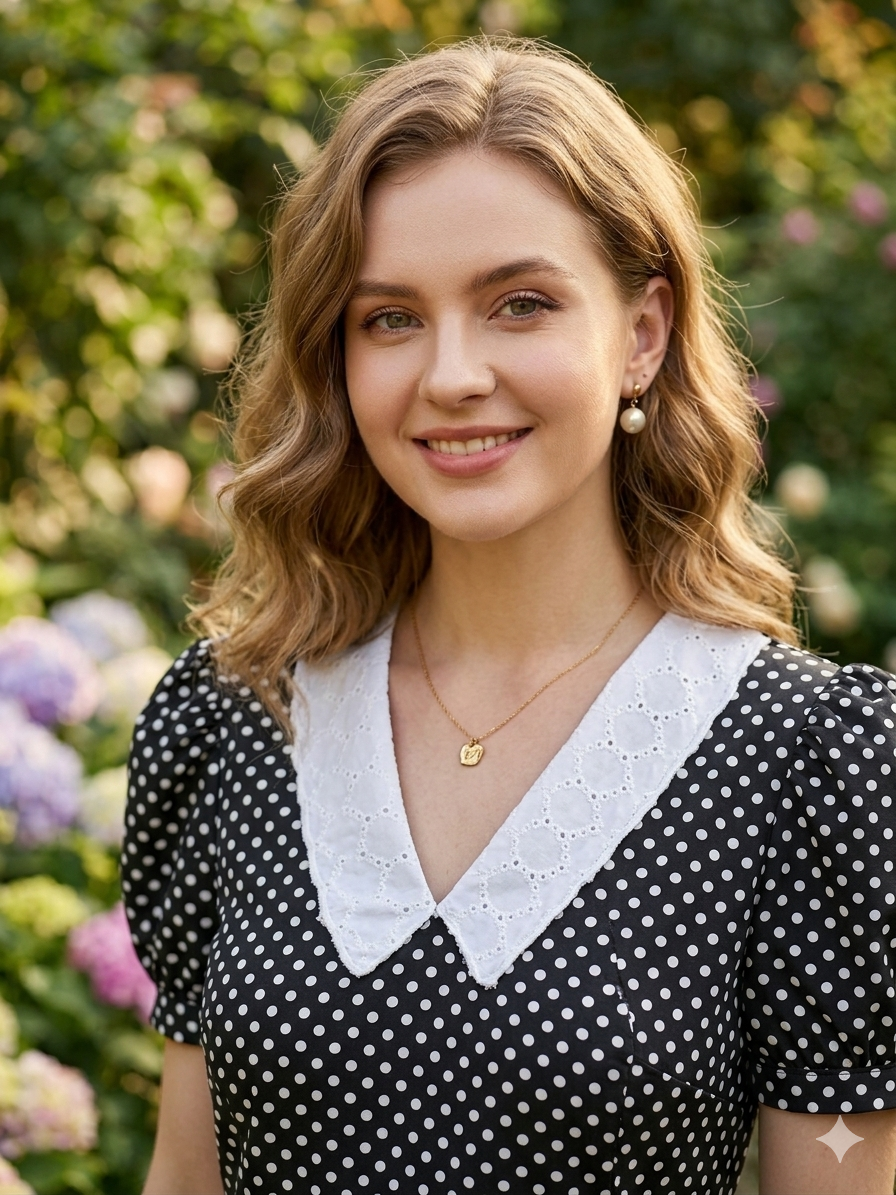 Peterpan collar polka feeding frock