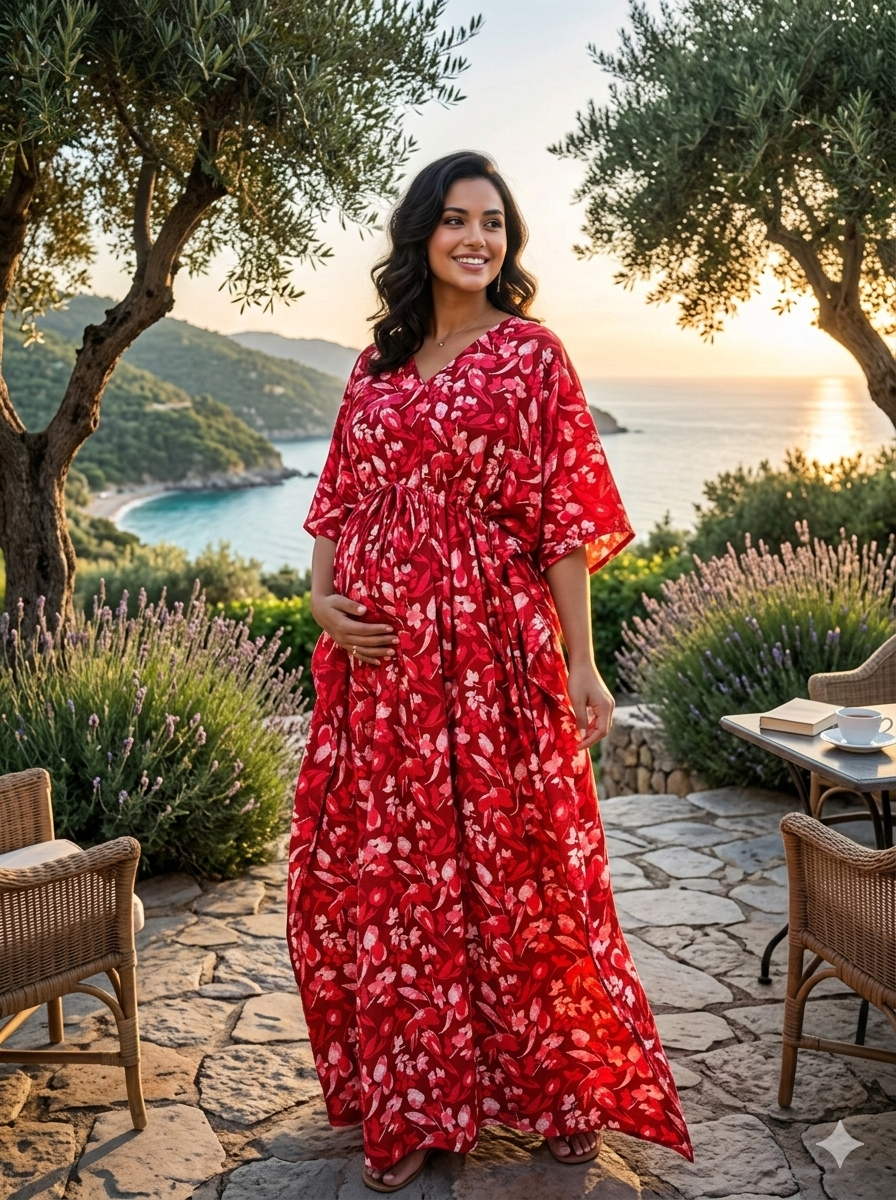 Premium floral plus size kaftan in pure soft cambric cotton fabric with centre zip &length 57” (free size L-5xl)