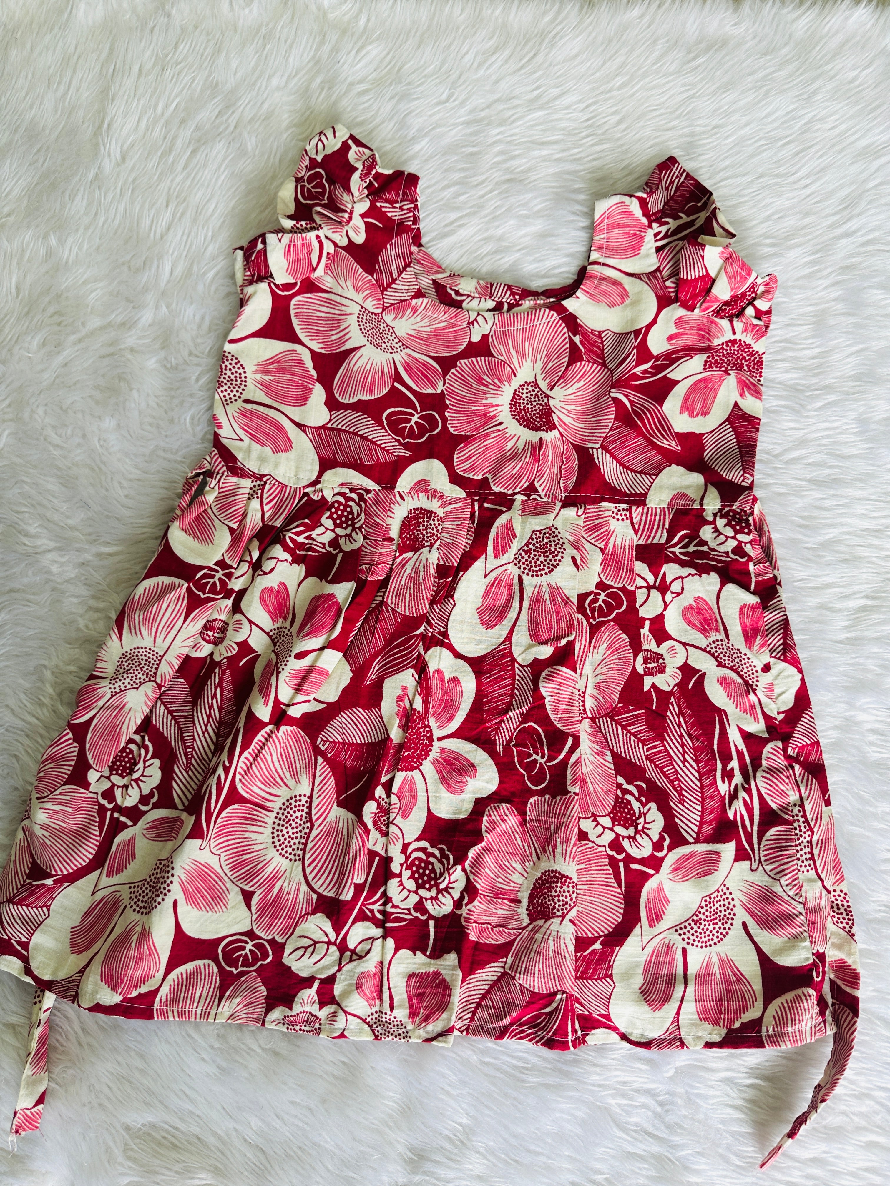 kids frock -ruffle sleeve