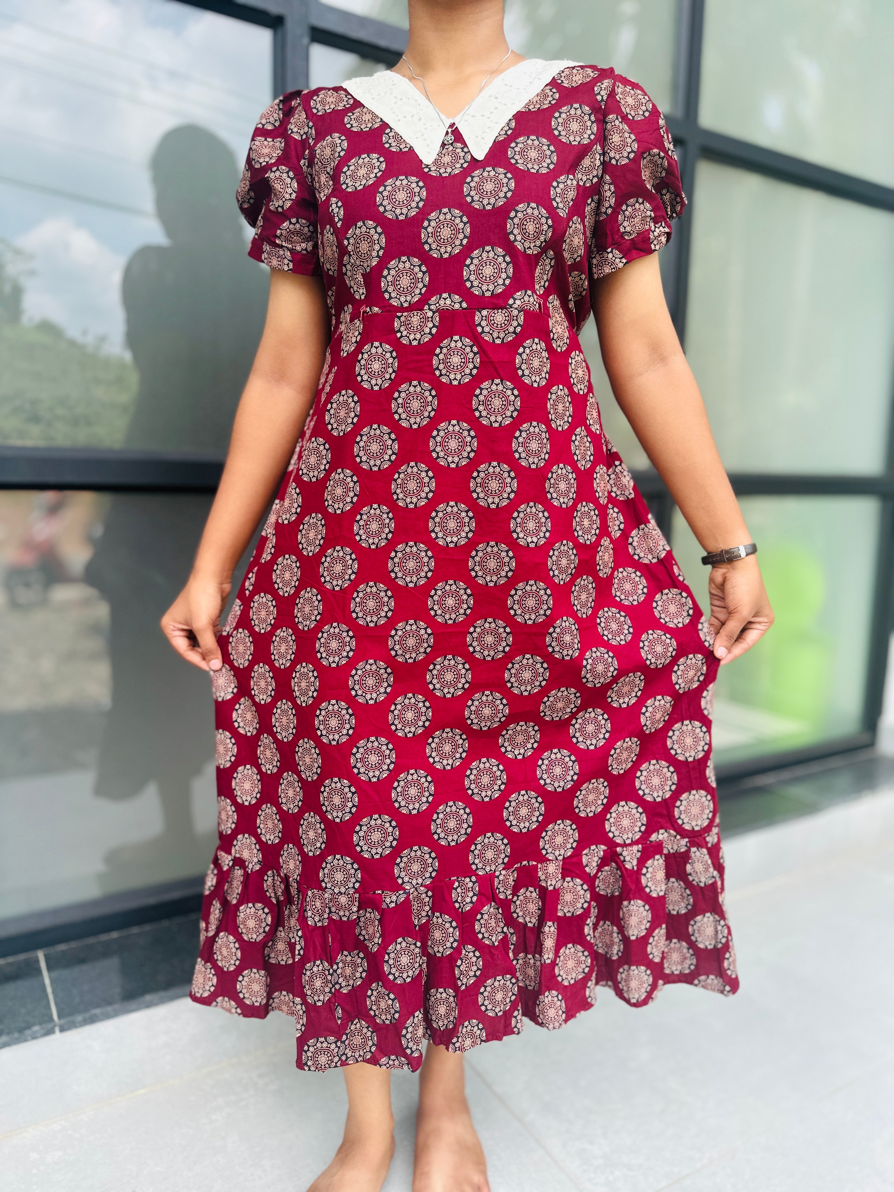 Peterpan collar non feeding frock