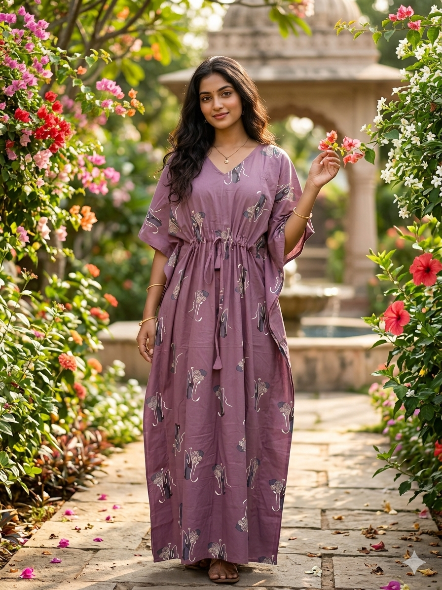Floral feeding kaftan-onion