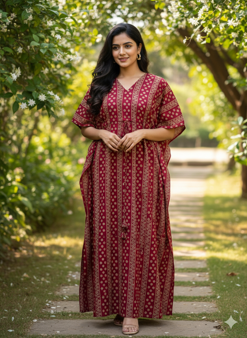 Ajrak feeding kaftans