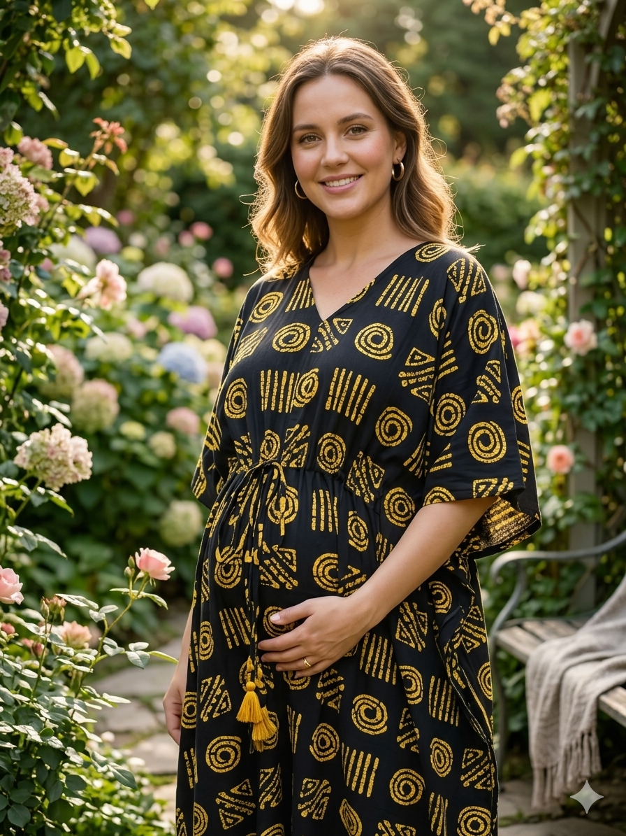 Premium floral plus size kaftan in pure soft cambric cotton fabric with centre zip &length 57” (free size L-5xl)