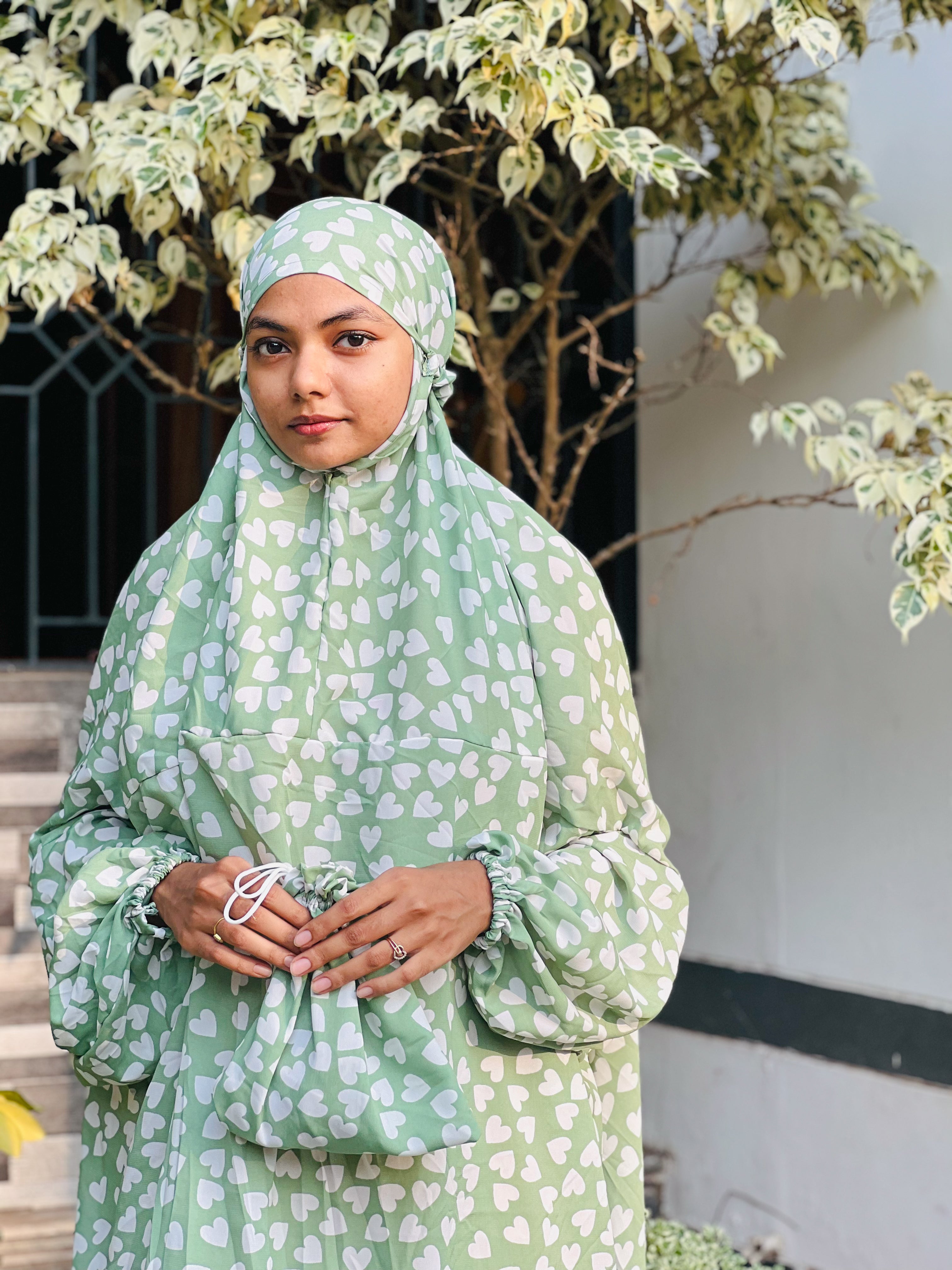 Pastel green Heart prayer dress