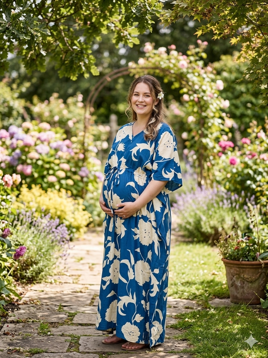 Premium floral plus size kaftan in pure soft cambric cotton fabric with centre zip &length 57” (free size L-5xl)