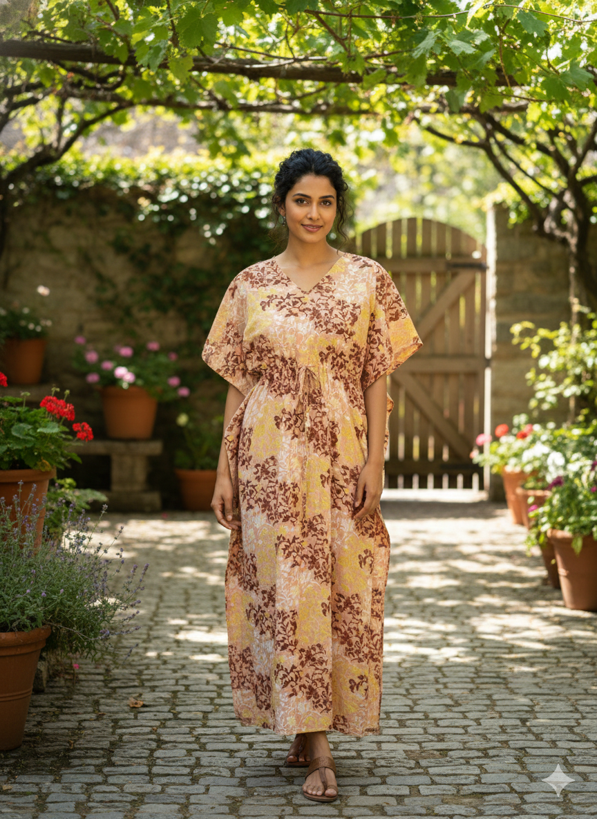 Floral nonfeeding kaftans