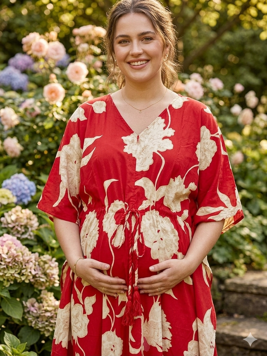 Premium floral plus size kaftan in pure soft cambric cotton fabric with centre zip &length 57” (free size L-5xl)