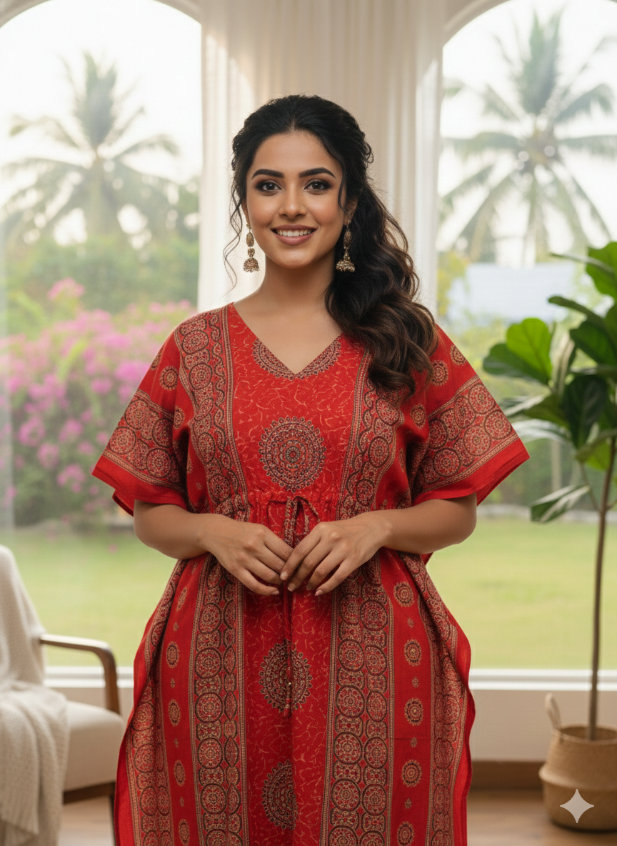 Ajrak feeding kaftans