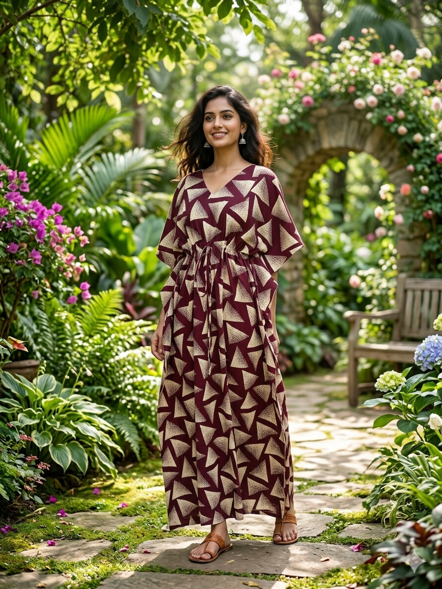 Triangle printed nonfeeding kaftans