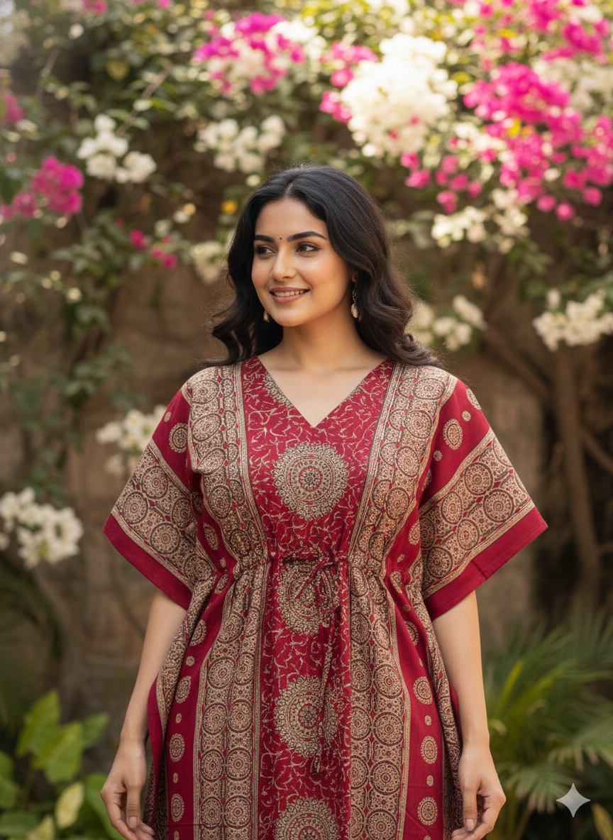 Ajrak feeding kaftans