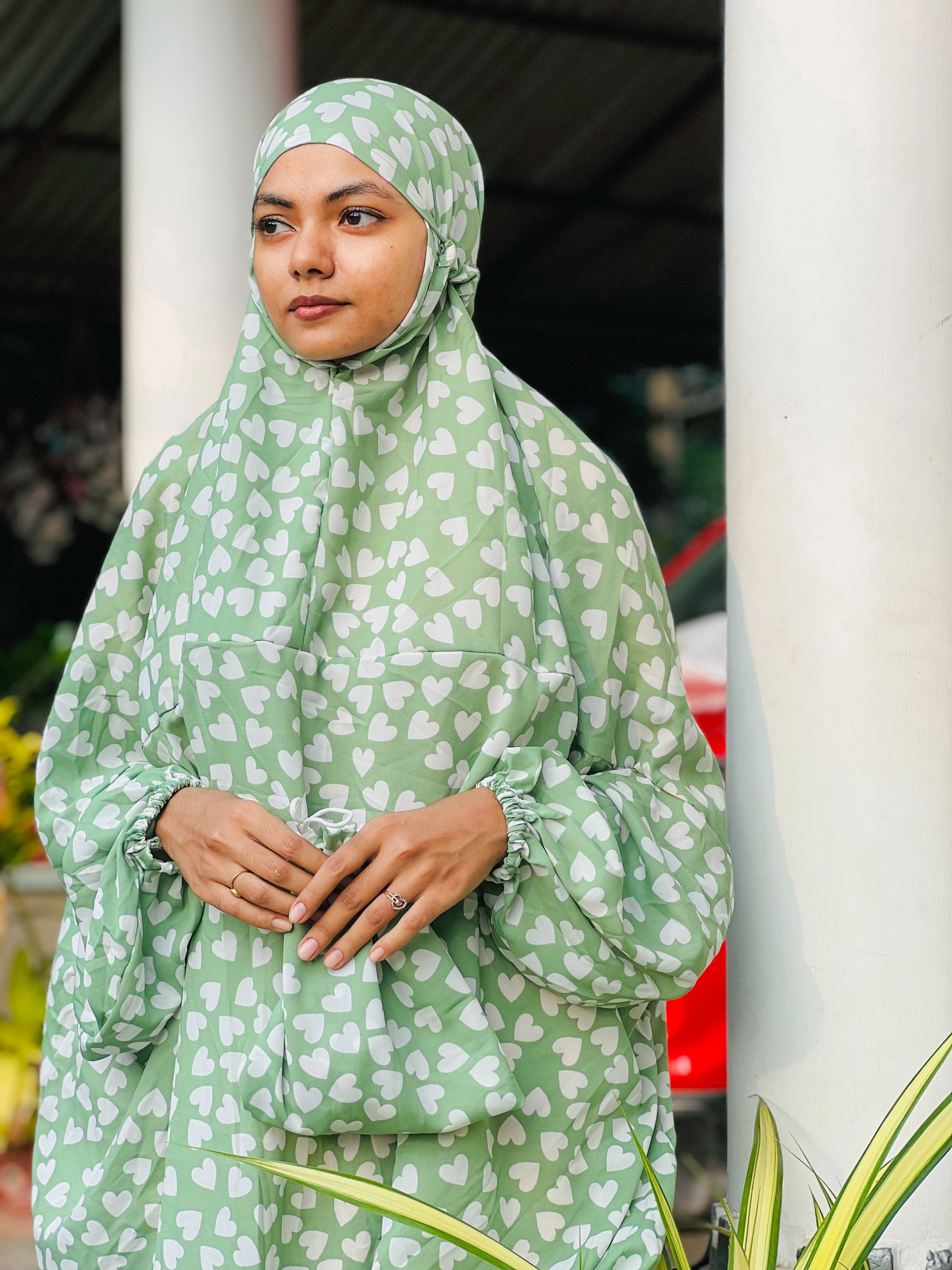 Pastel green Heart prayer dress
