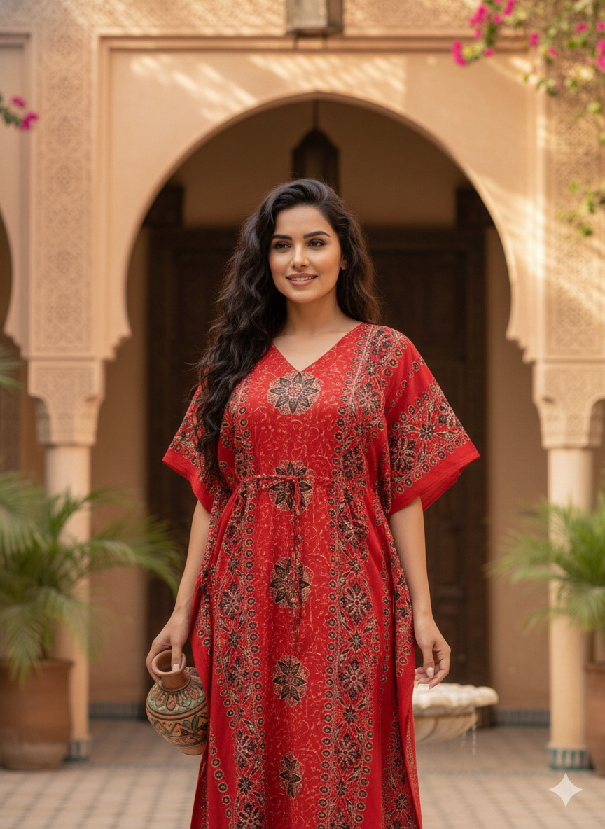 Ajrak feeding kaftans