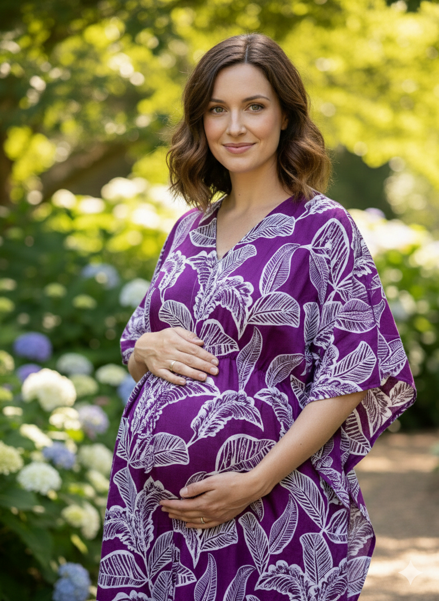 Premium floral kaftan in pure soft cotton fabric with centre zip &length 57” (free size L-5xl)