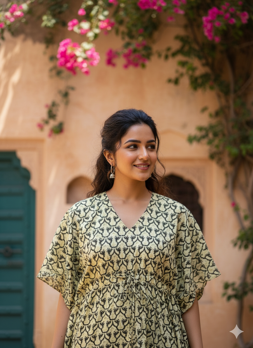 Floral nonfeeding kaftans