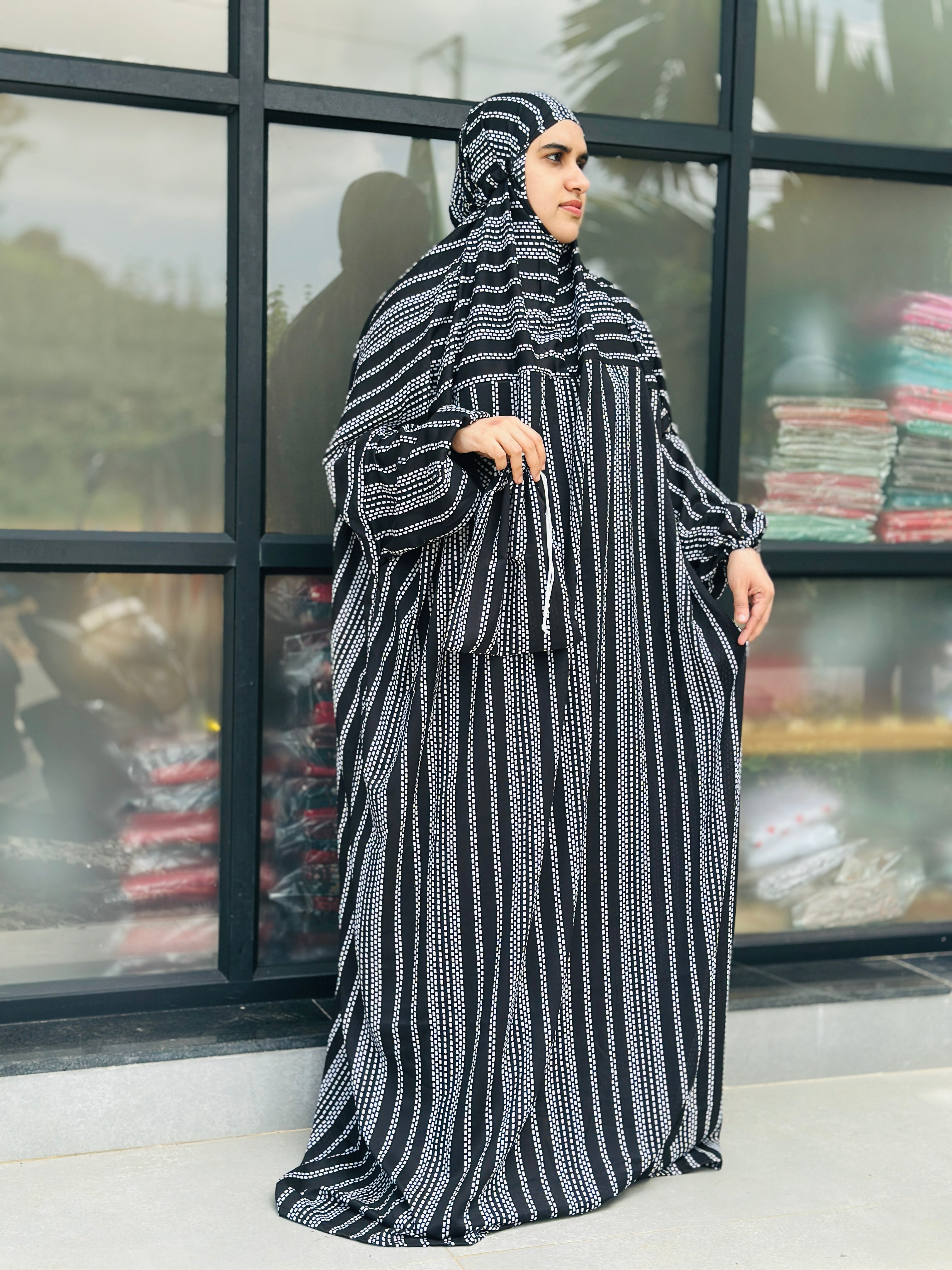 Striped black prayer dress