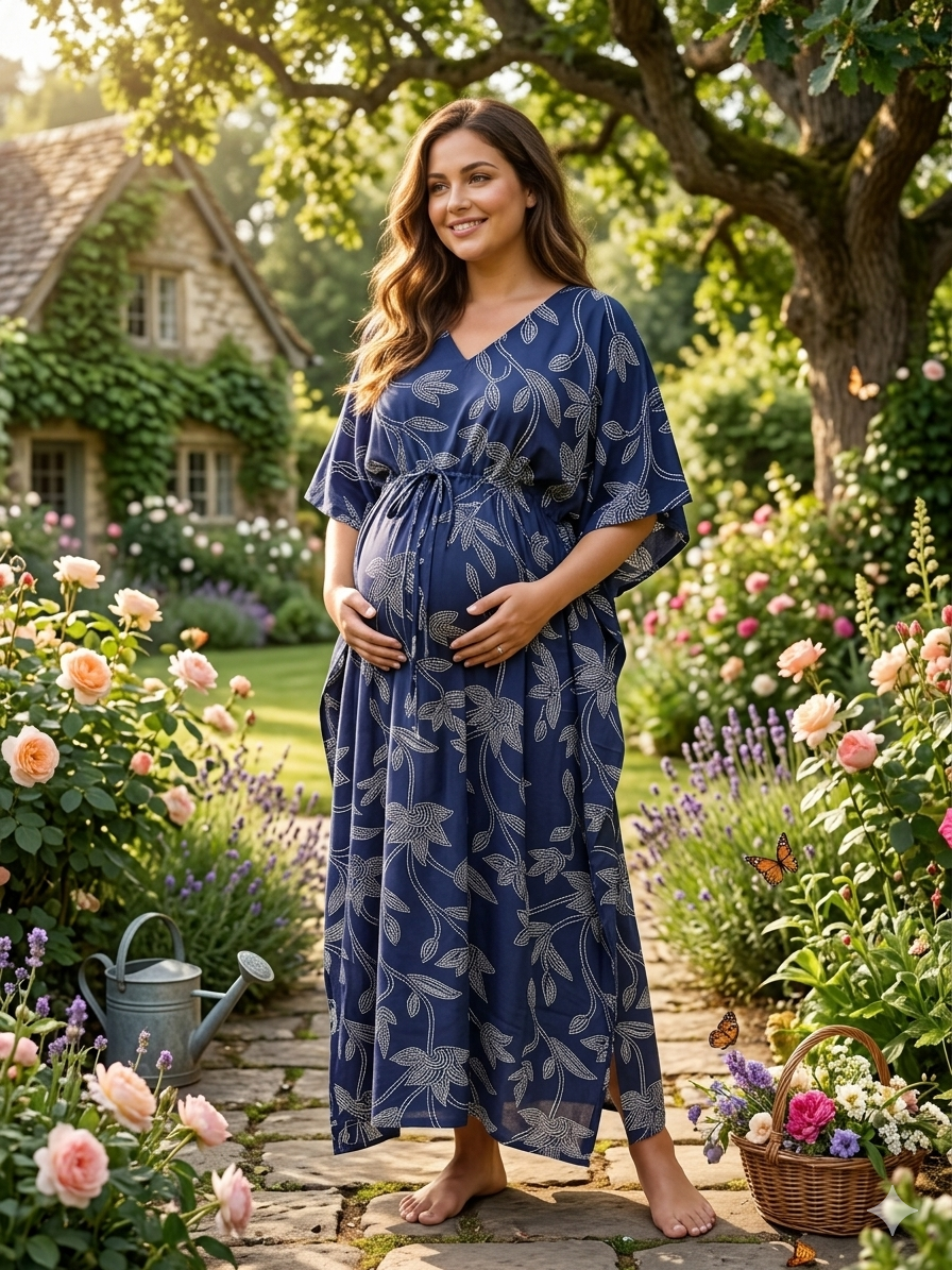 Premium floral plus size kaftan in pure soft cambric cotton fabric with centre zip &length 57” (free size L-5xl)
