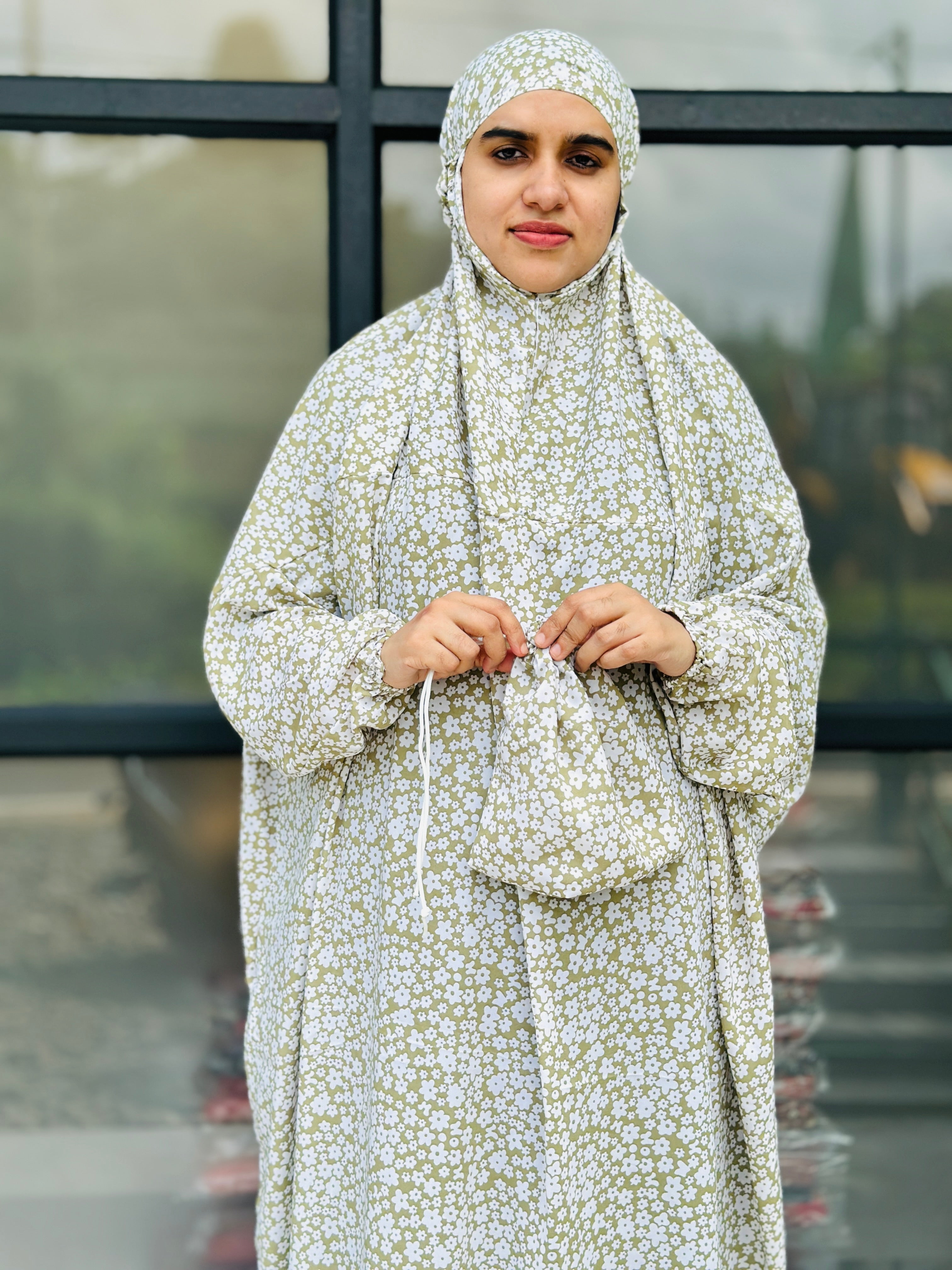 Crepe Floral green prayerdress