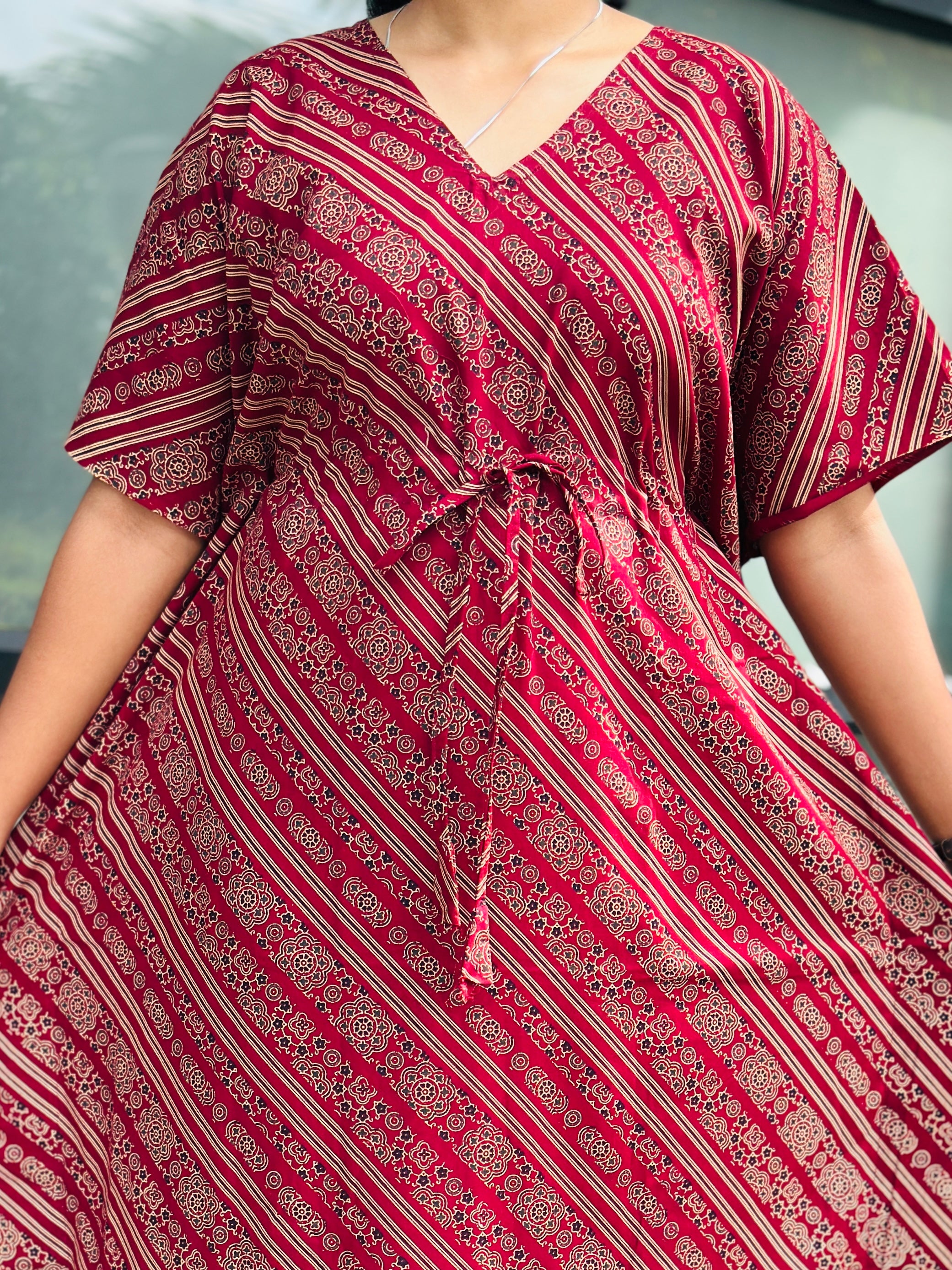 Ajrak striped nonfeeding kaftans