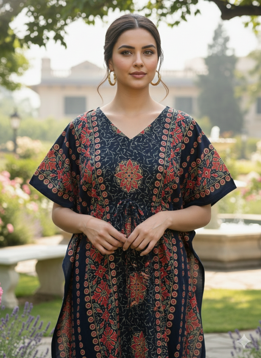 Ajrak feeding kaftans