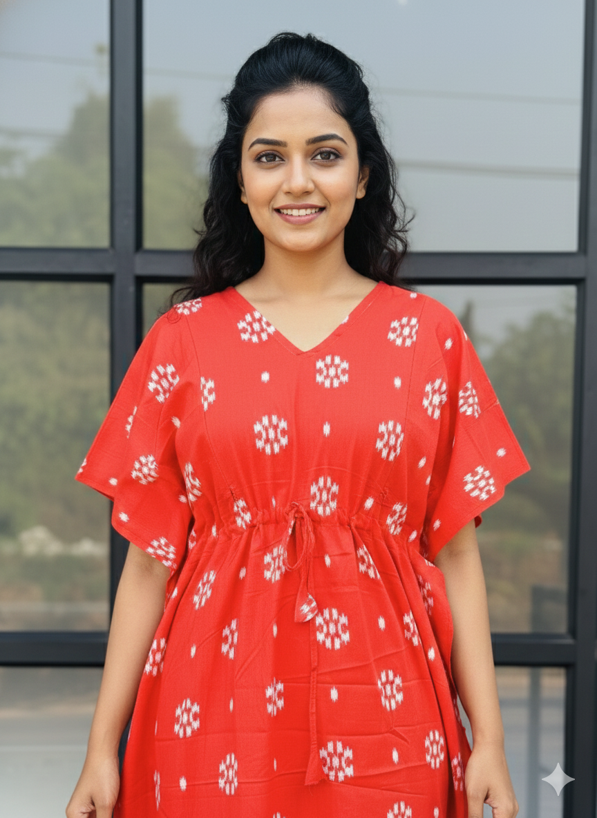 Ikkat printed feeding kaftans