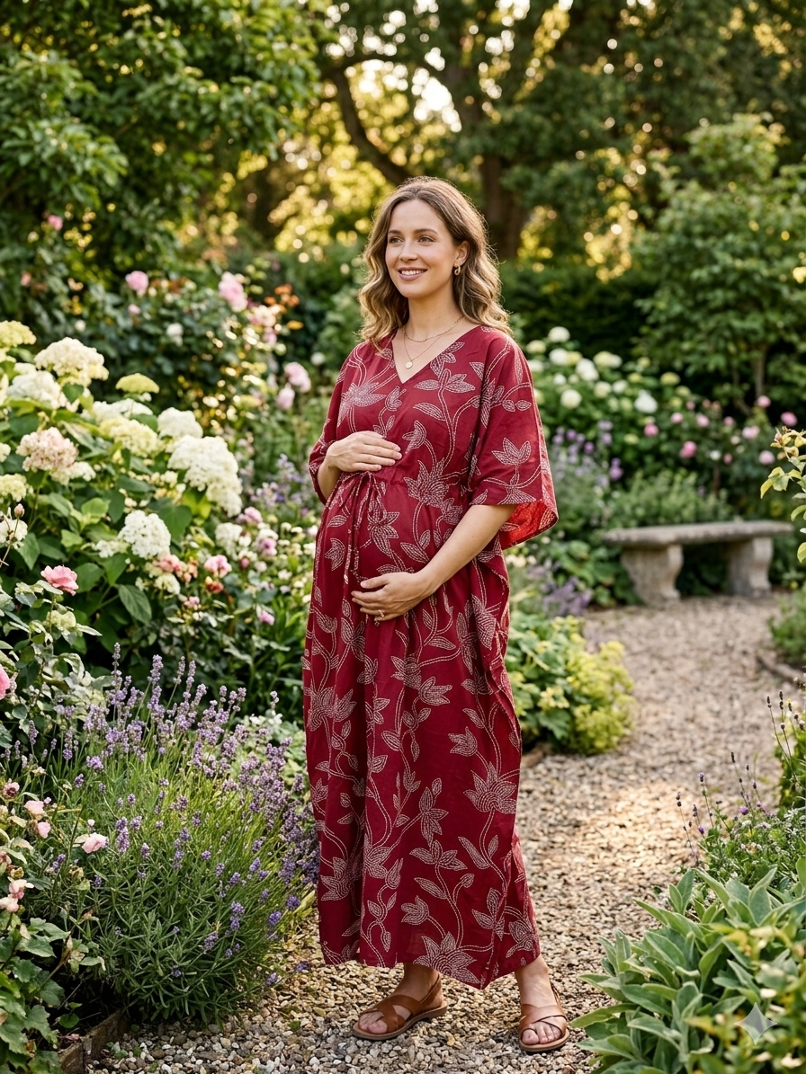 Premium floral plus size kaftan in pure soft cambric cotton fabric with centre zip &length 57” (free size L-5xl)