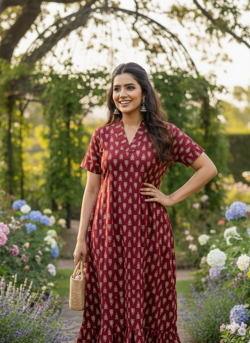 Collar neck non feeding frock