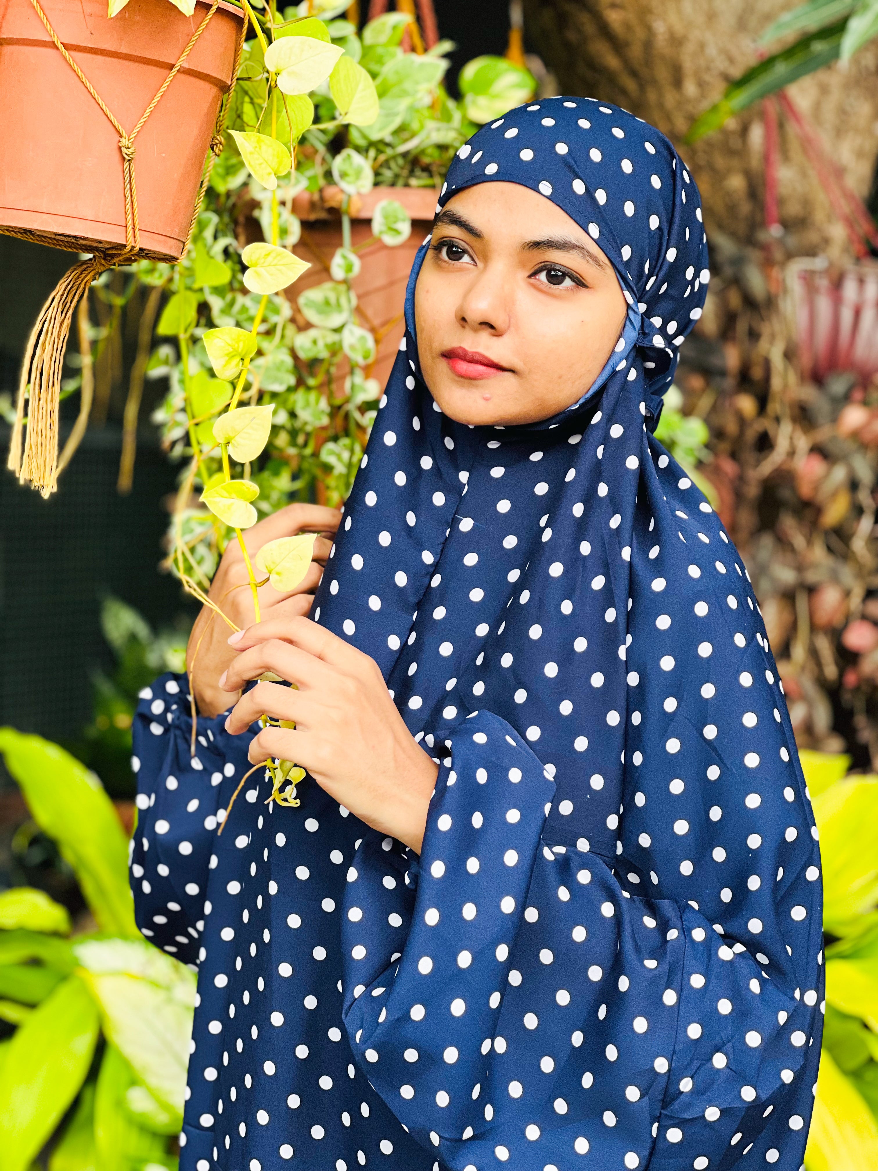 Polka navyblue prayer dress