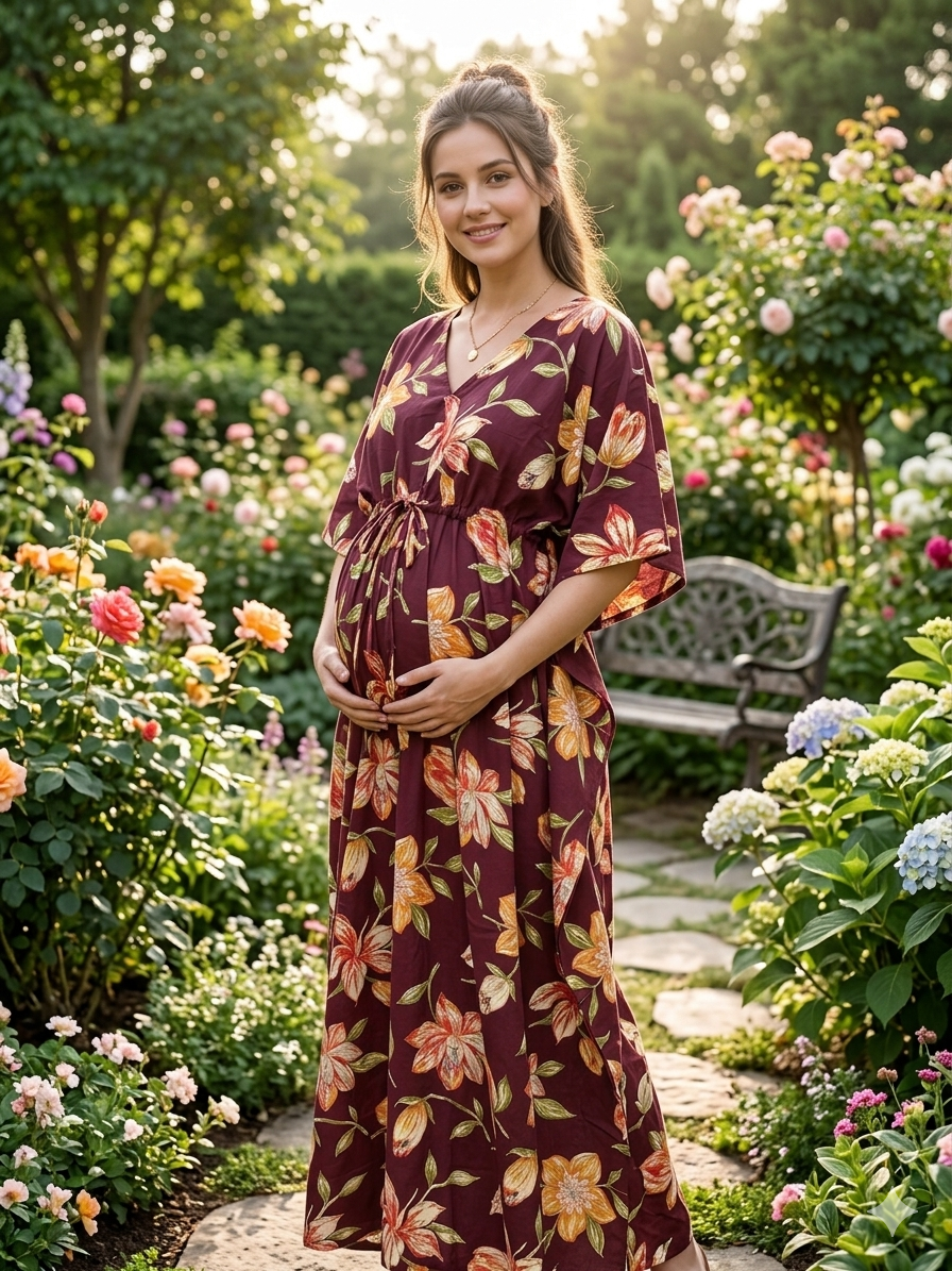 Premium floral plus size kaftan in pure soft cambric cotton fabric with centre zip &length 57” (free size L-5xl)