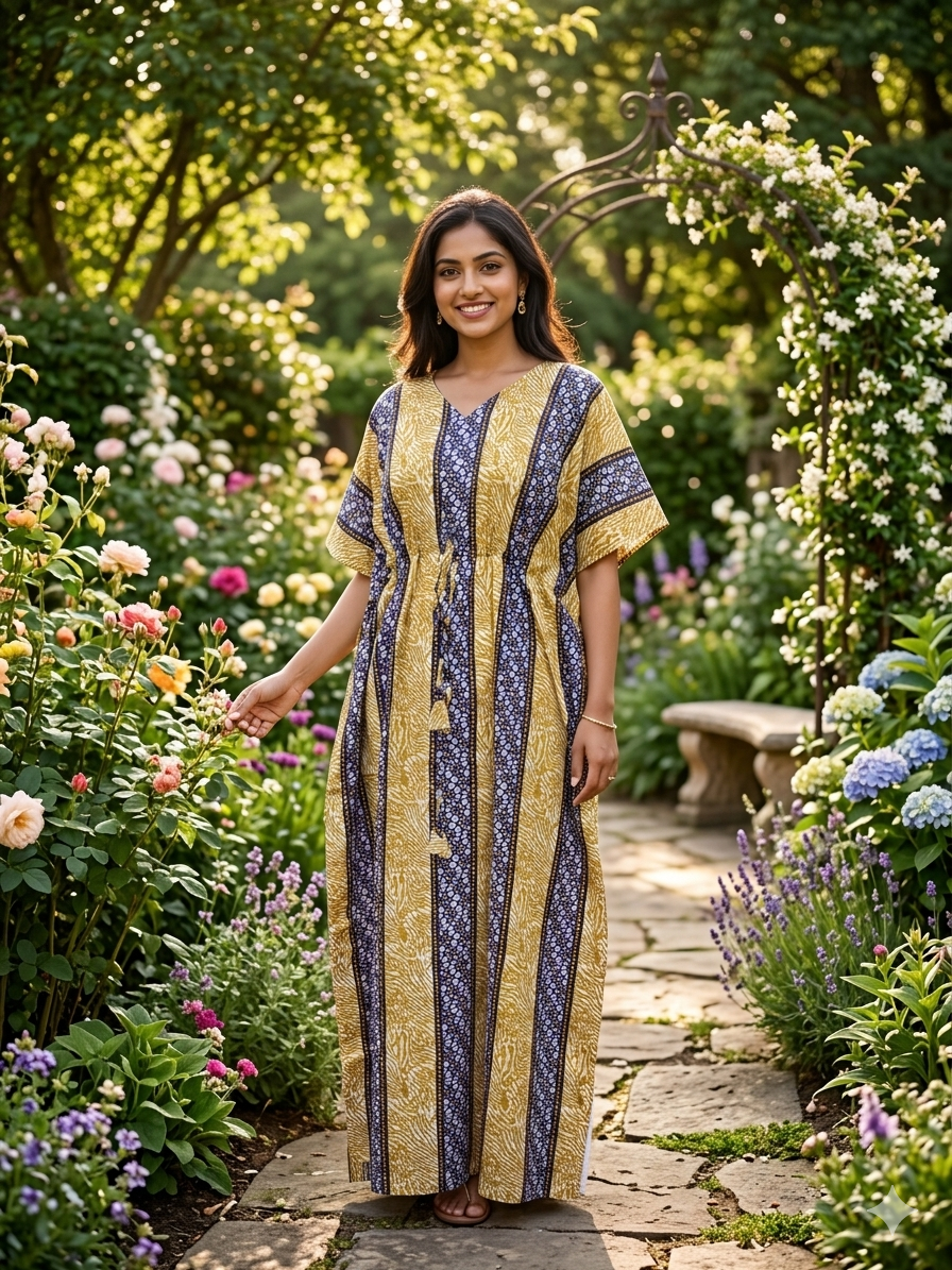 Striped nonfeeding kaftans