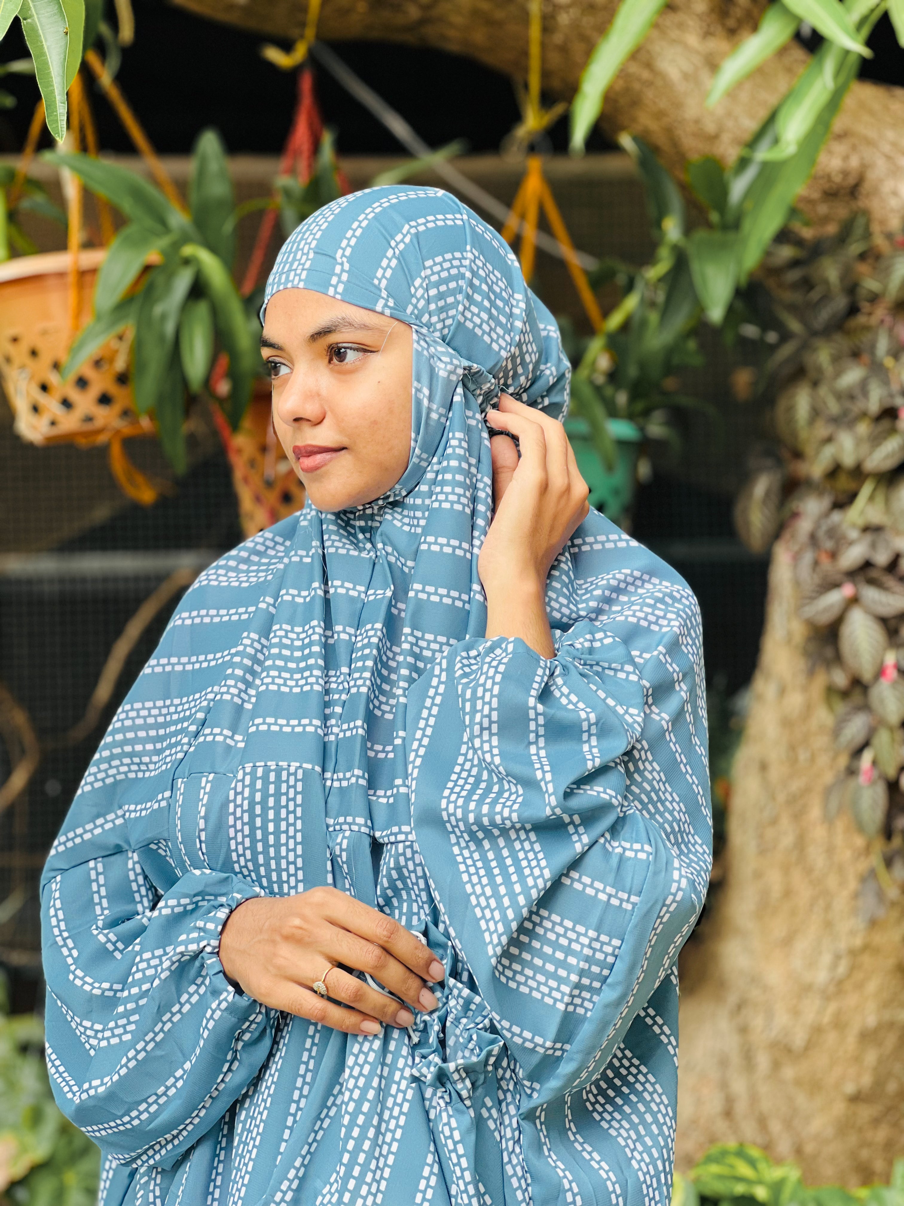 Striped blue prayer dress