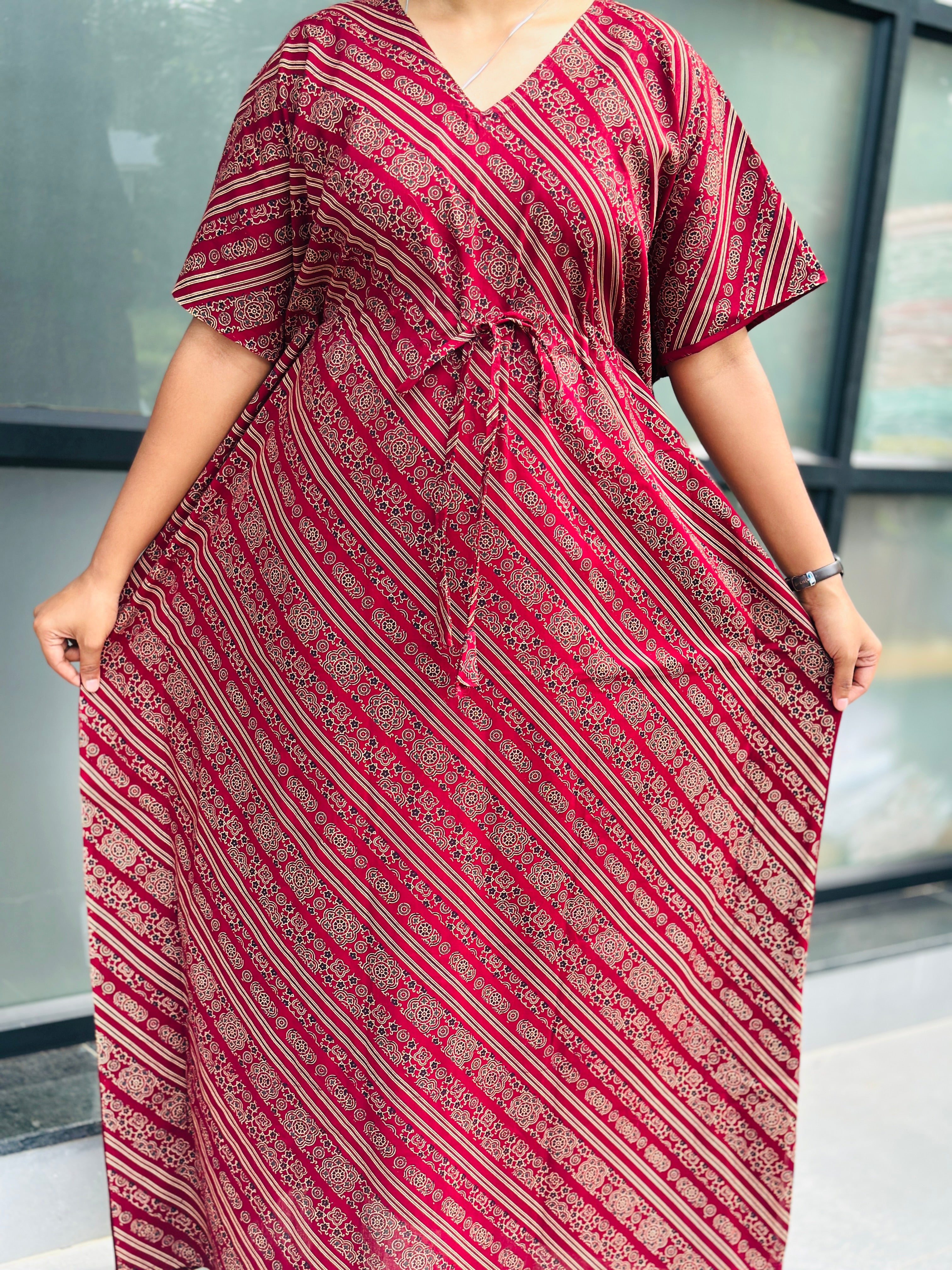 Ajrak striped nonfeeding kaftans