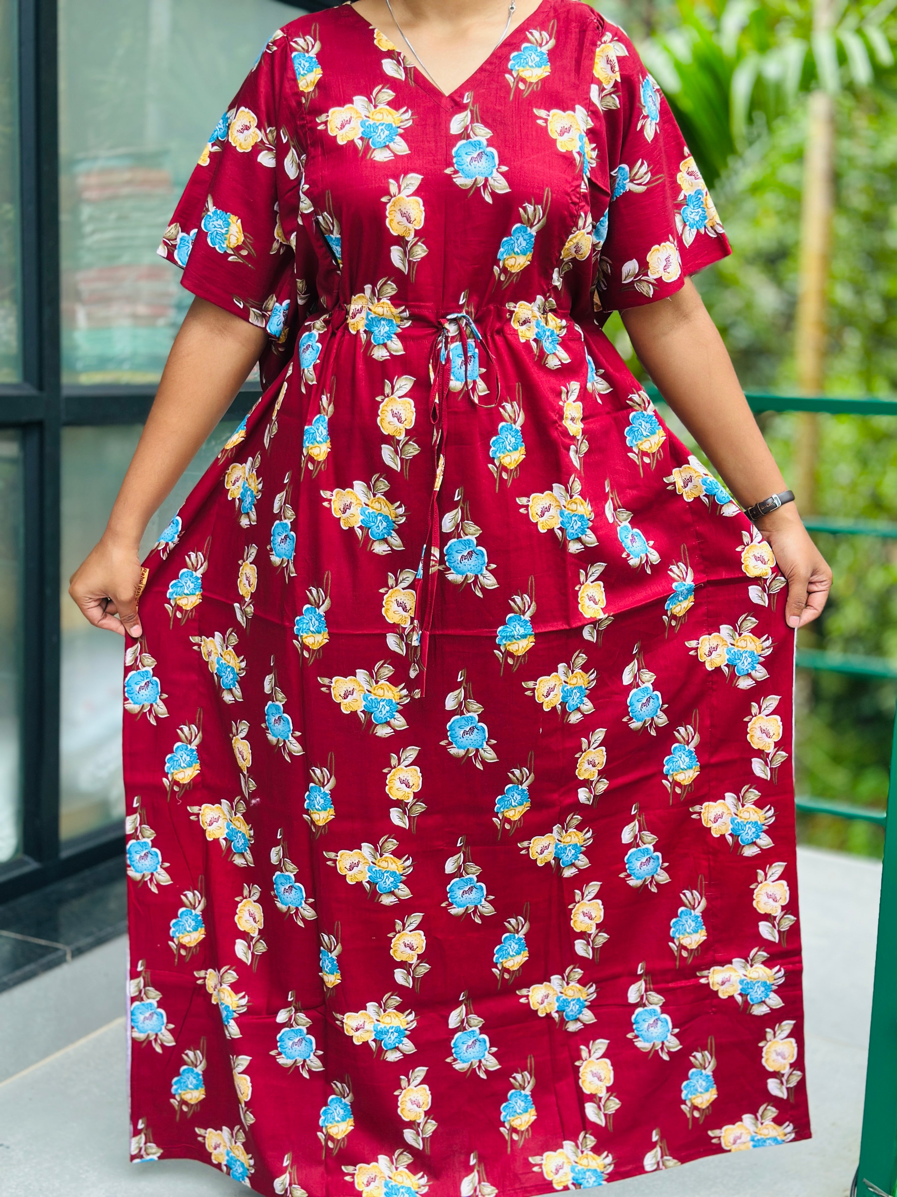 Floral nonfeeding kaftans