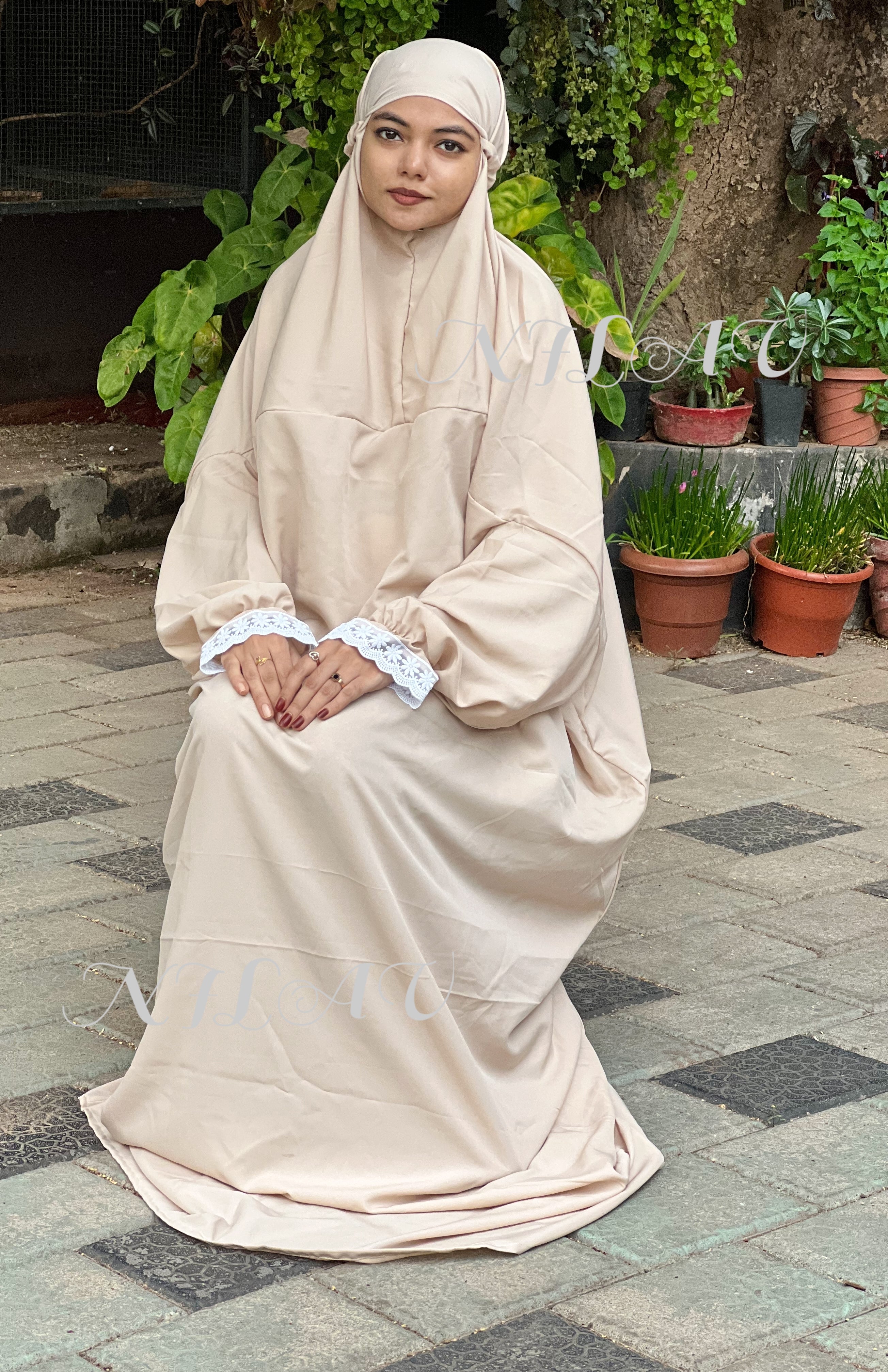Cream prayer dress
