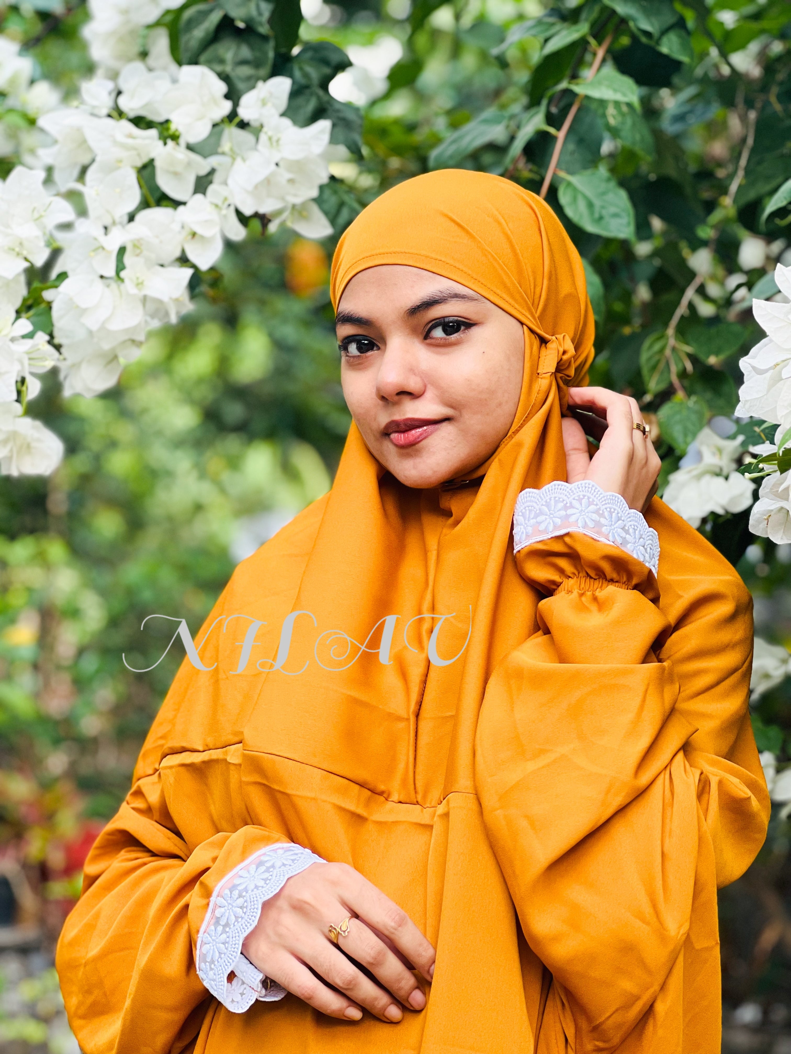 Mustard yellow prayer dress