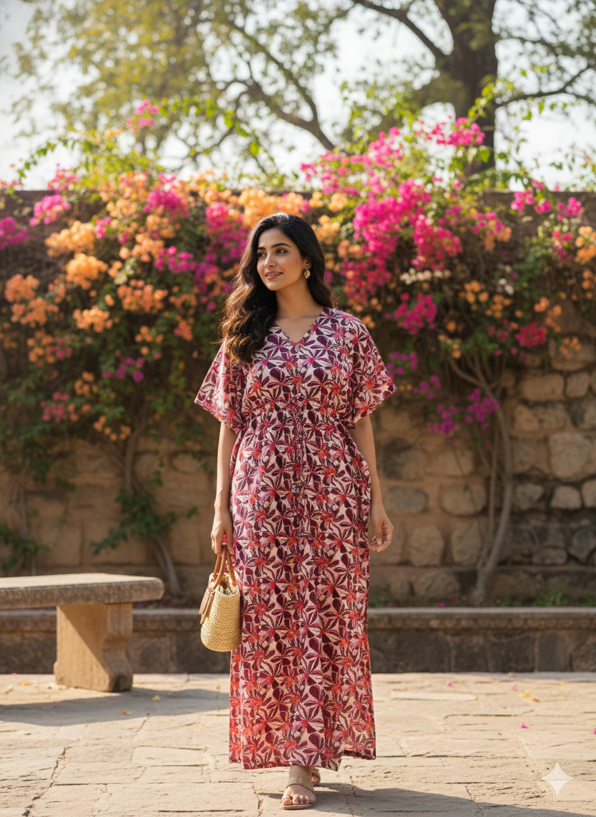 Floral nonfeeding kaftans