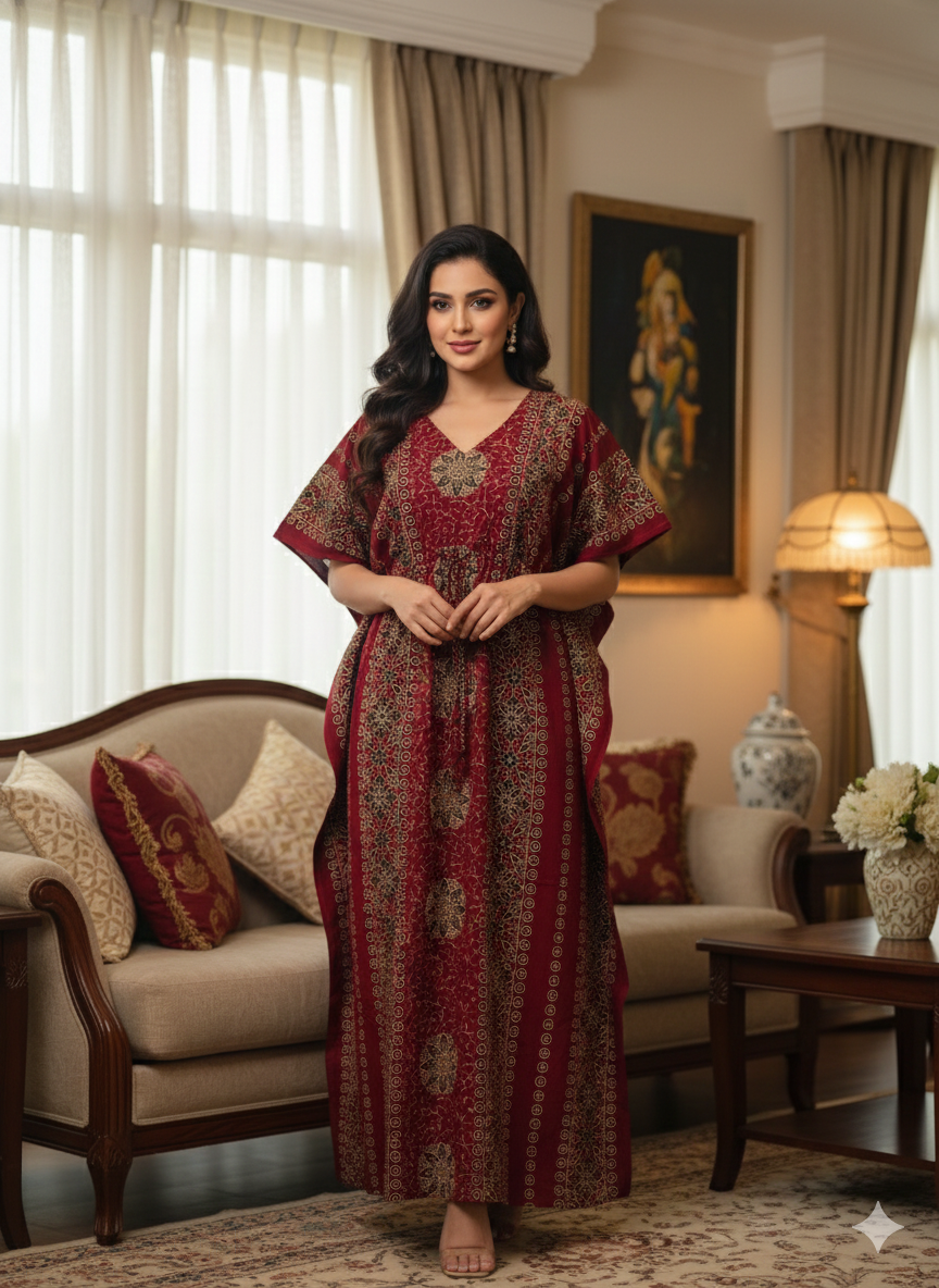 Ajrak feeding kaftans