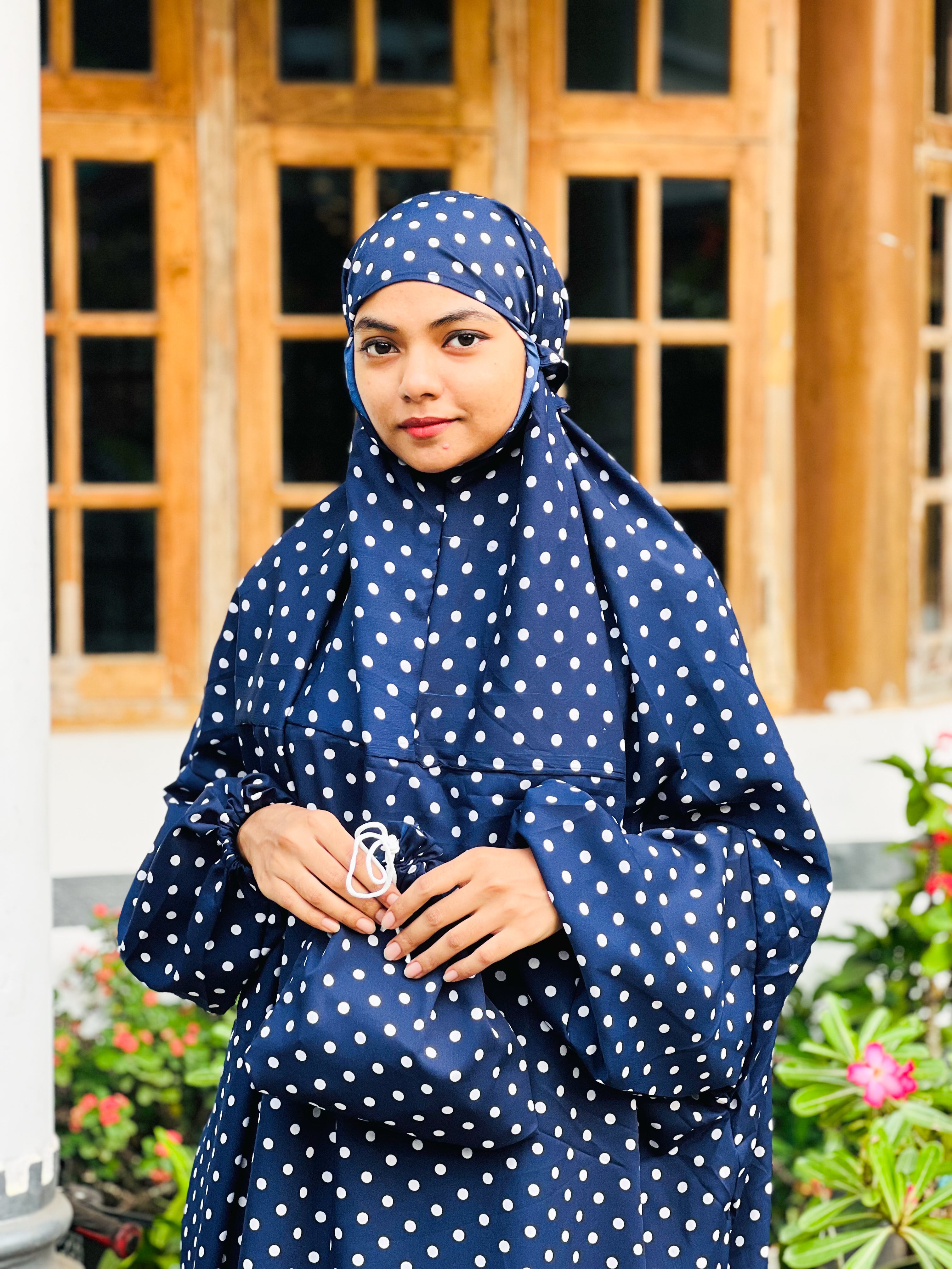 Polka navyblue prayer dress